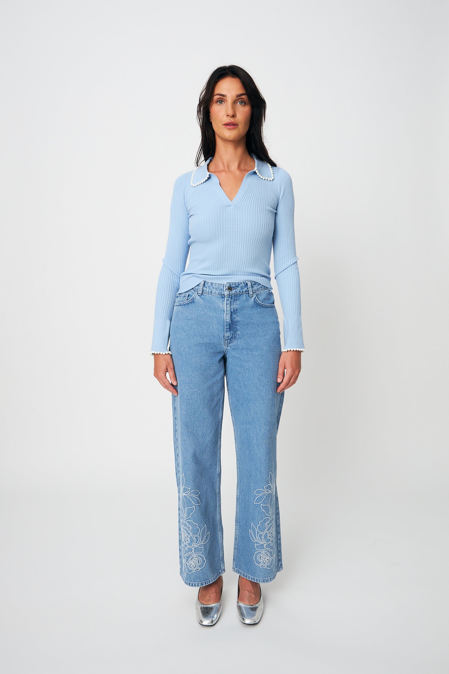 CRAS Alyssacras Blouse Knit 7033 Light blue