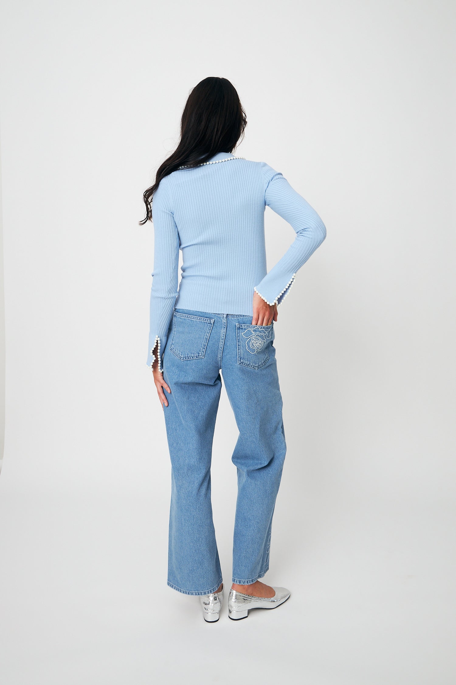 CRAS Alyssacras Blouse Knit 7033 Light blue