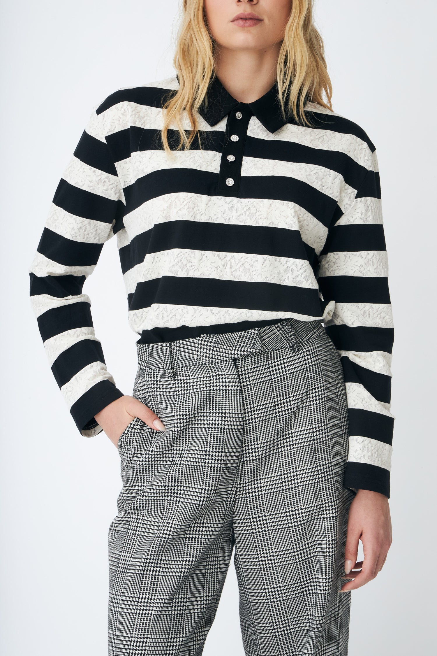 CRAS Beacras Blouse Blouse 8122 Black White Stripe