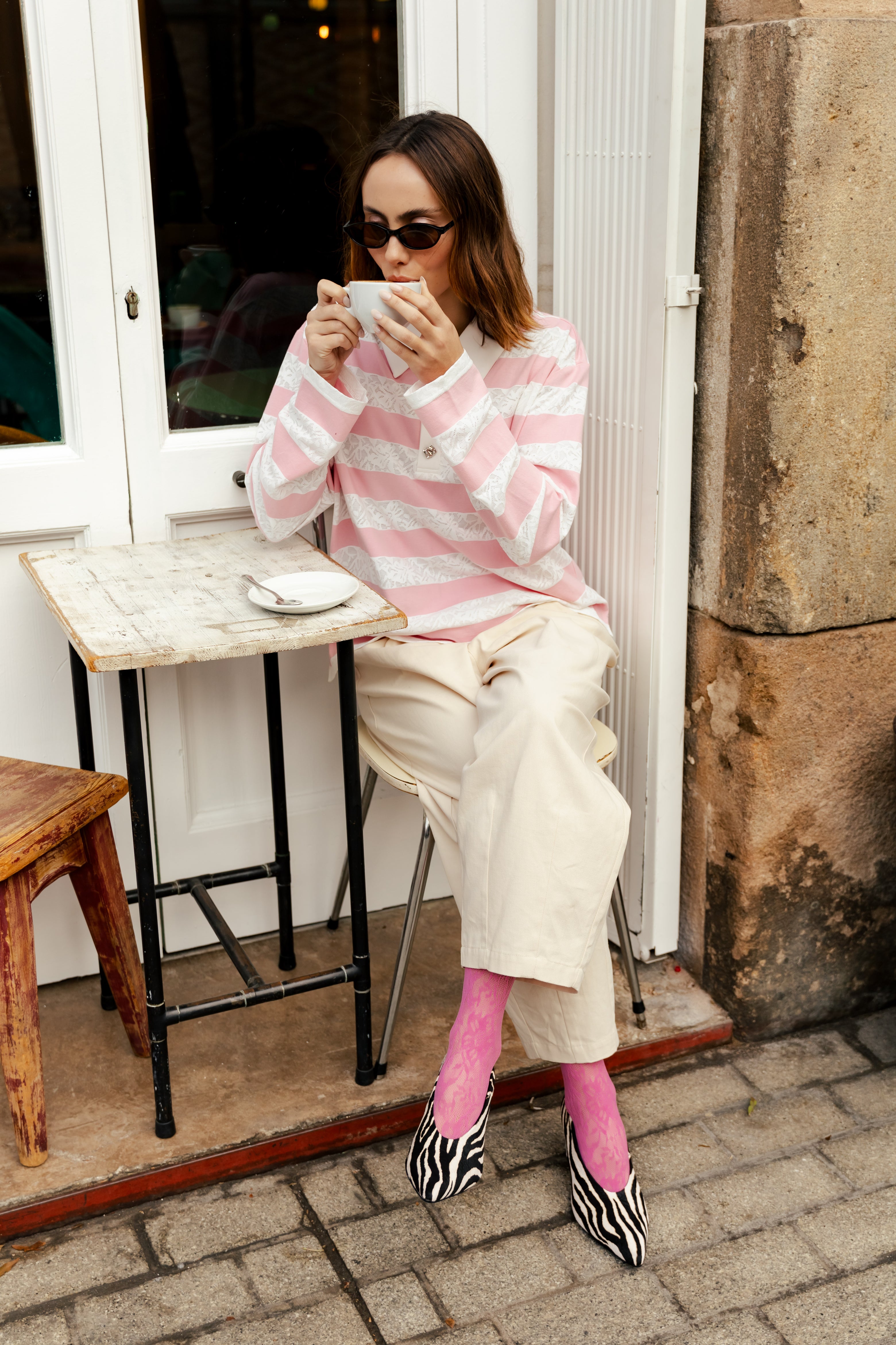 CRAS Beacras Blouse Blouse 8145 Rose Creme Stripe