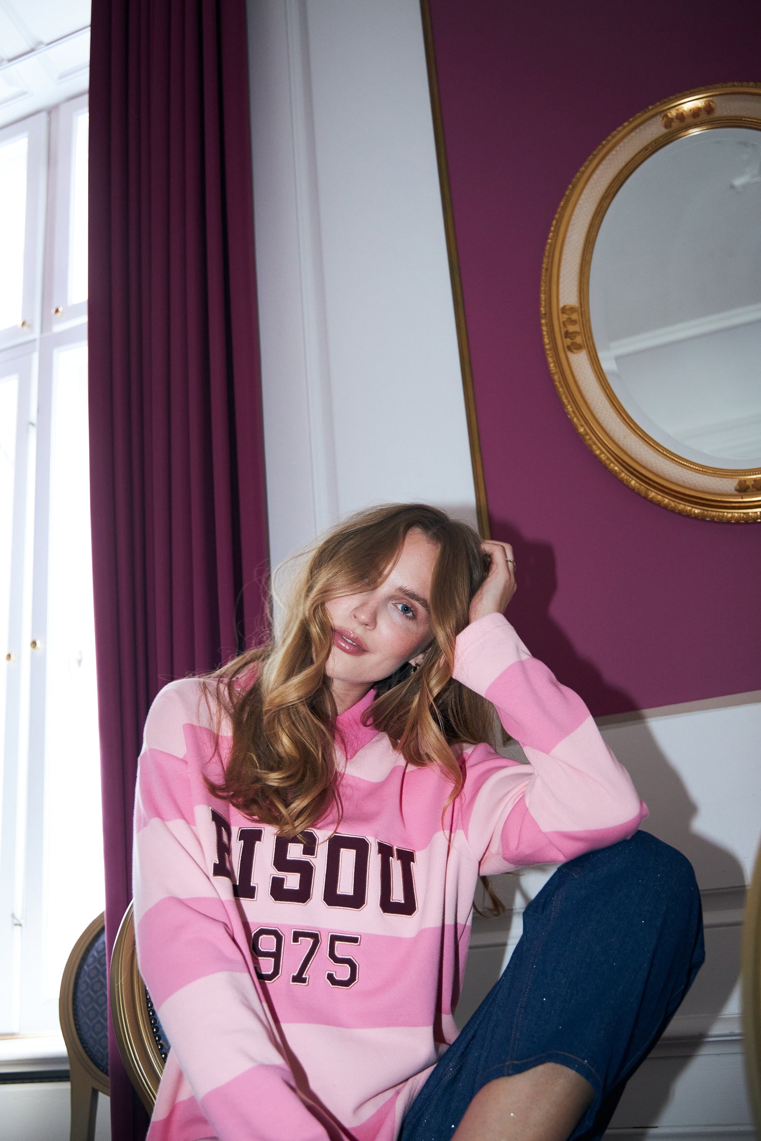 CRAS Bisoucras Blouse Blouse 8127 Pale Pink Stripe