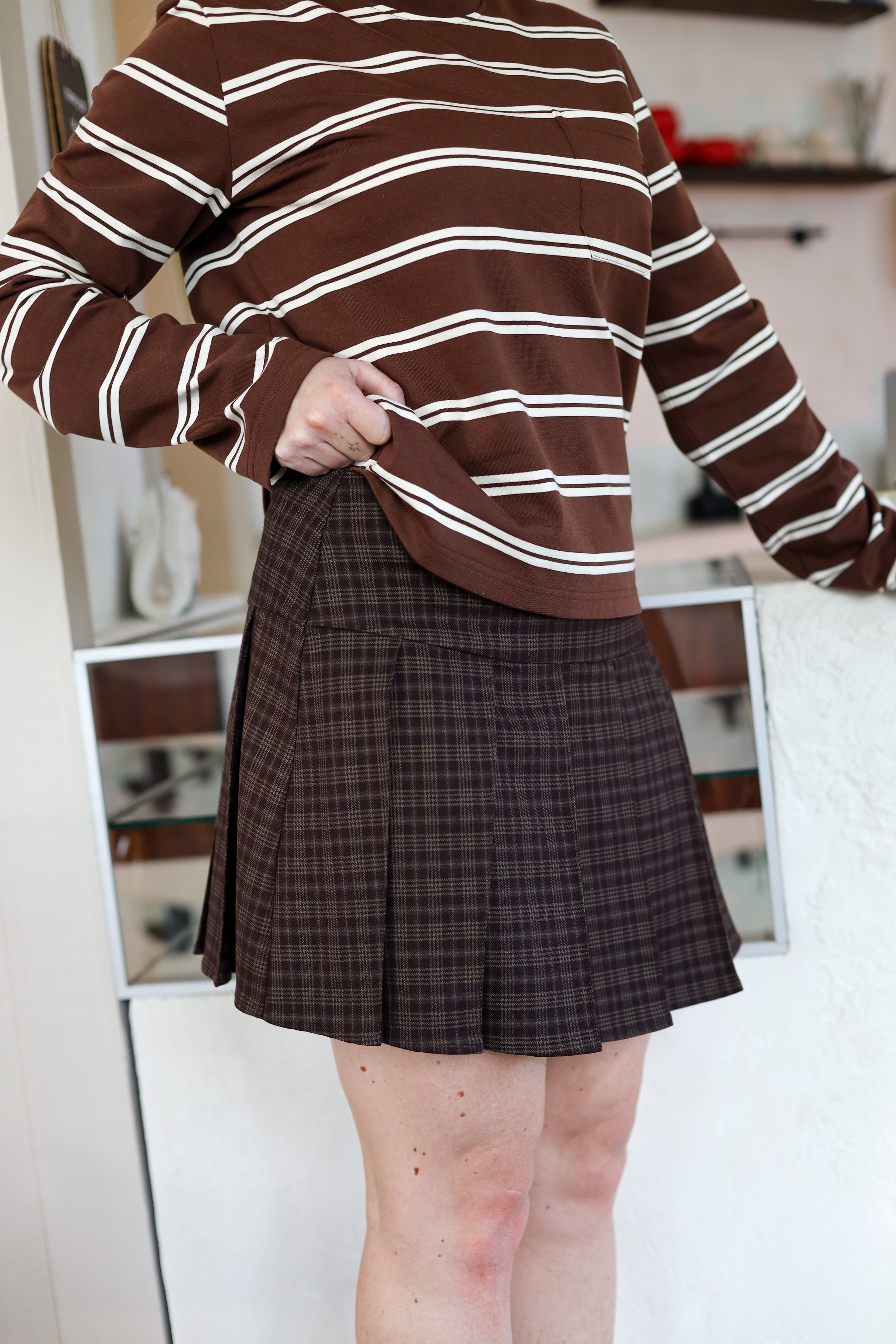 Cras Exclusive Cluelesscras Skirt Skirt 8116 Dark Brown Check