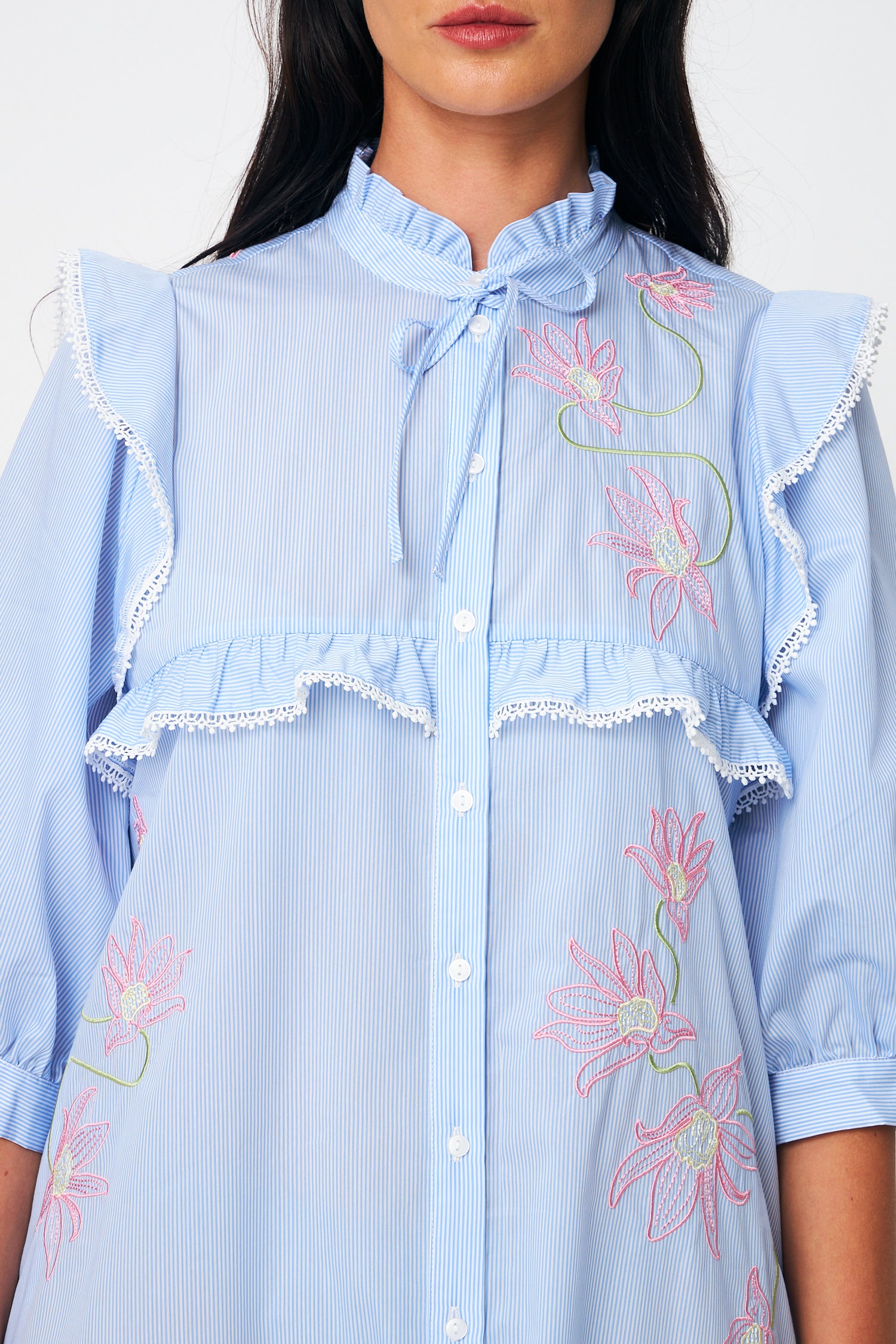CRAS Codycras Dress Dress 8043 Light Blue Stripe