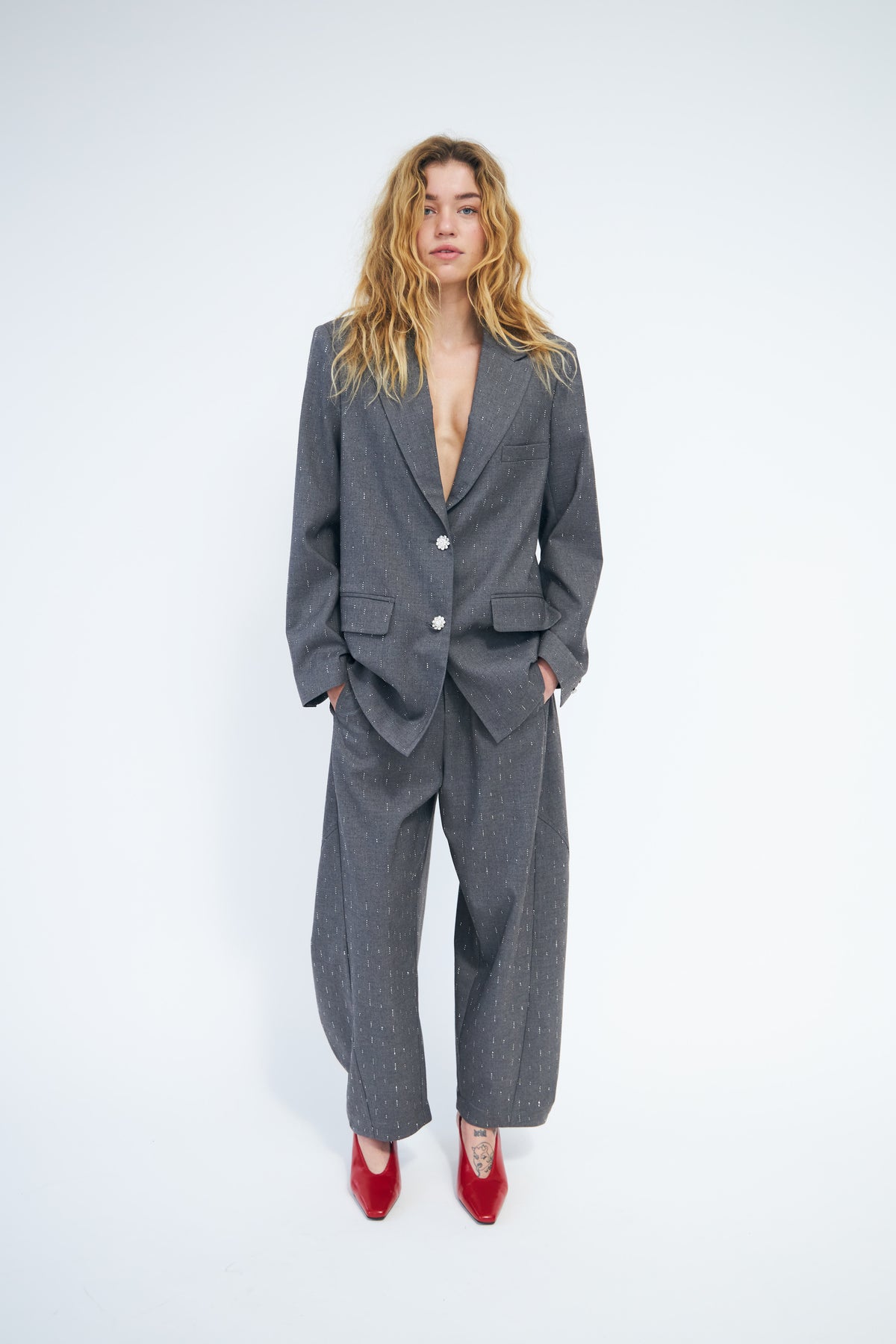 CRAS Dianacras Blazer Blazer Grey Melange