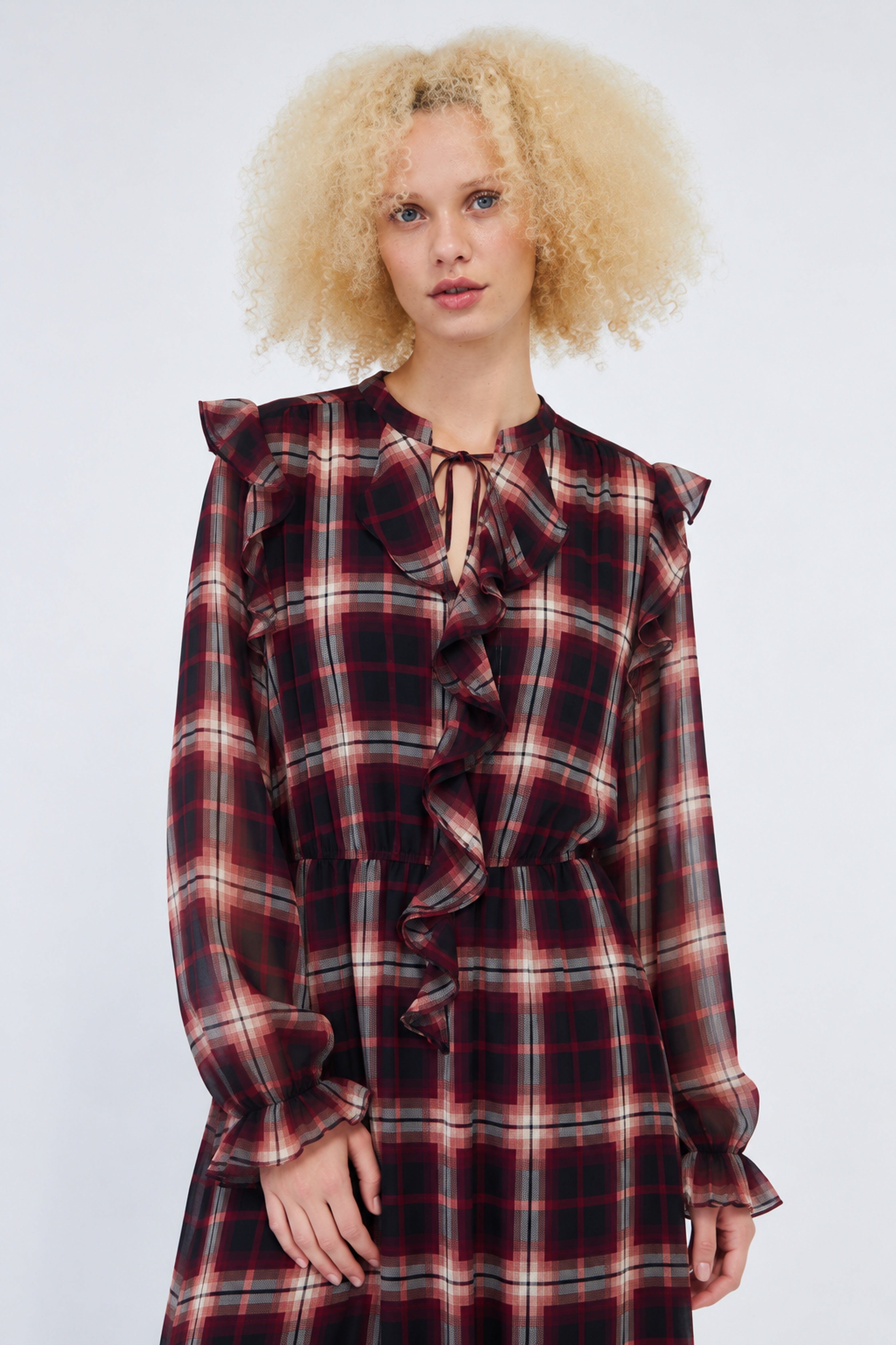 CRAS Dittacras Dress Dress Bordeaux Check