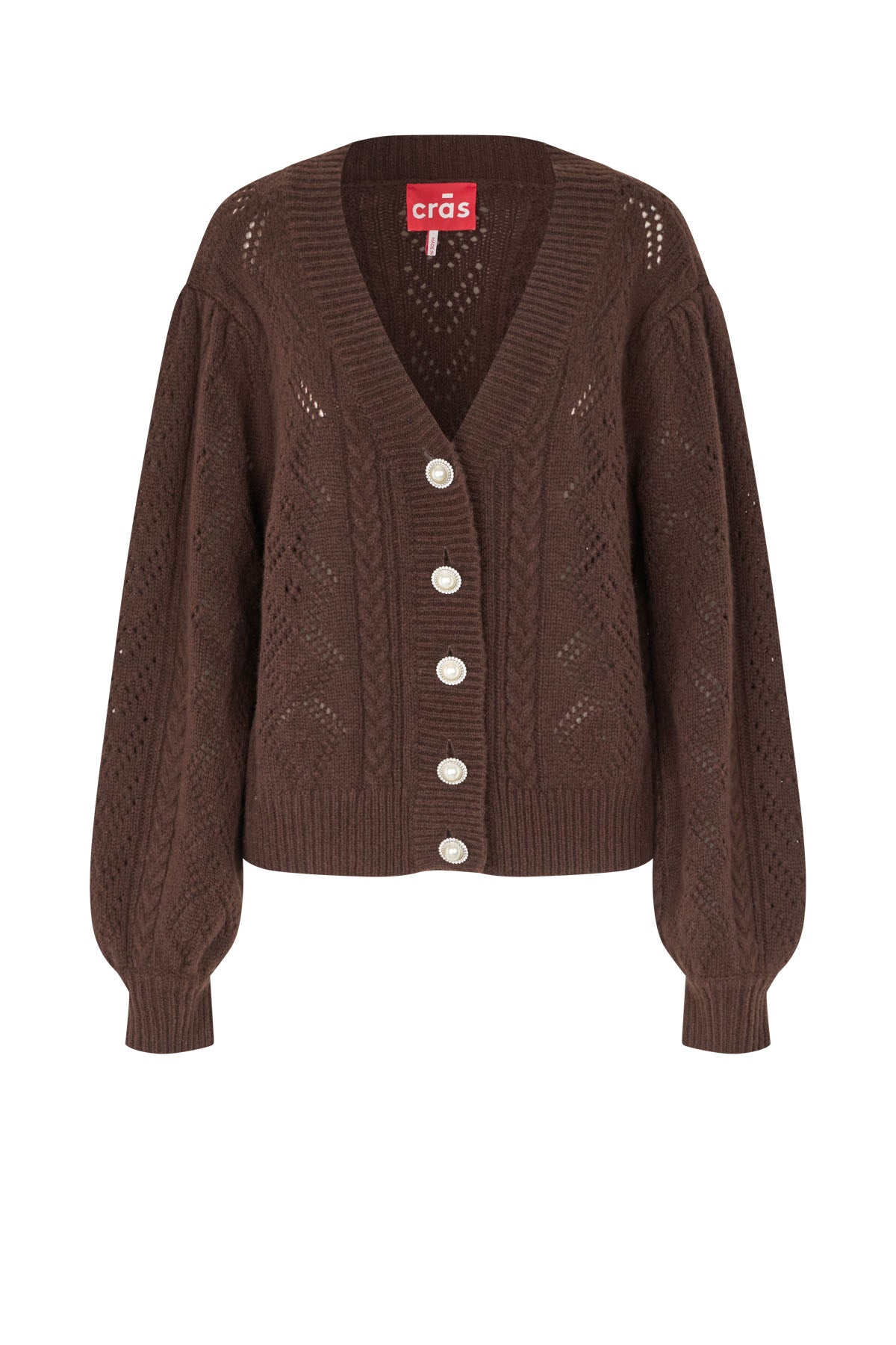 CRAS Elajacras cardigan Knit Chocolate Brown