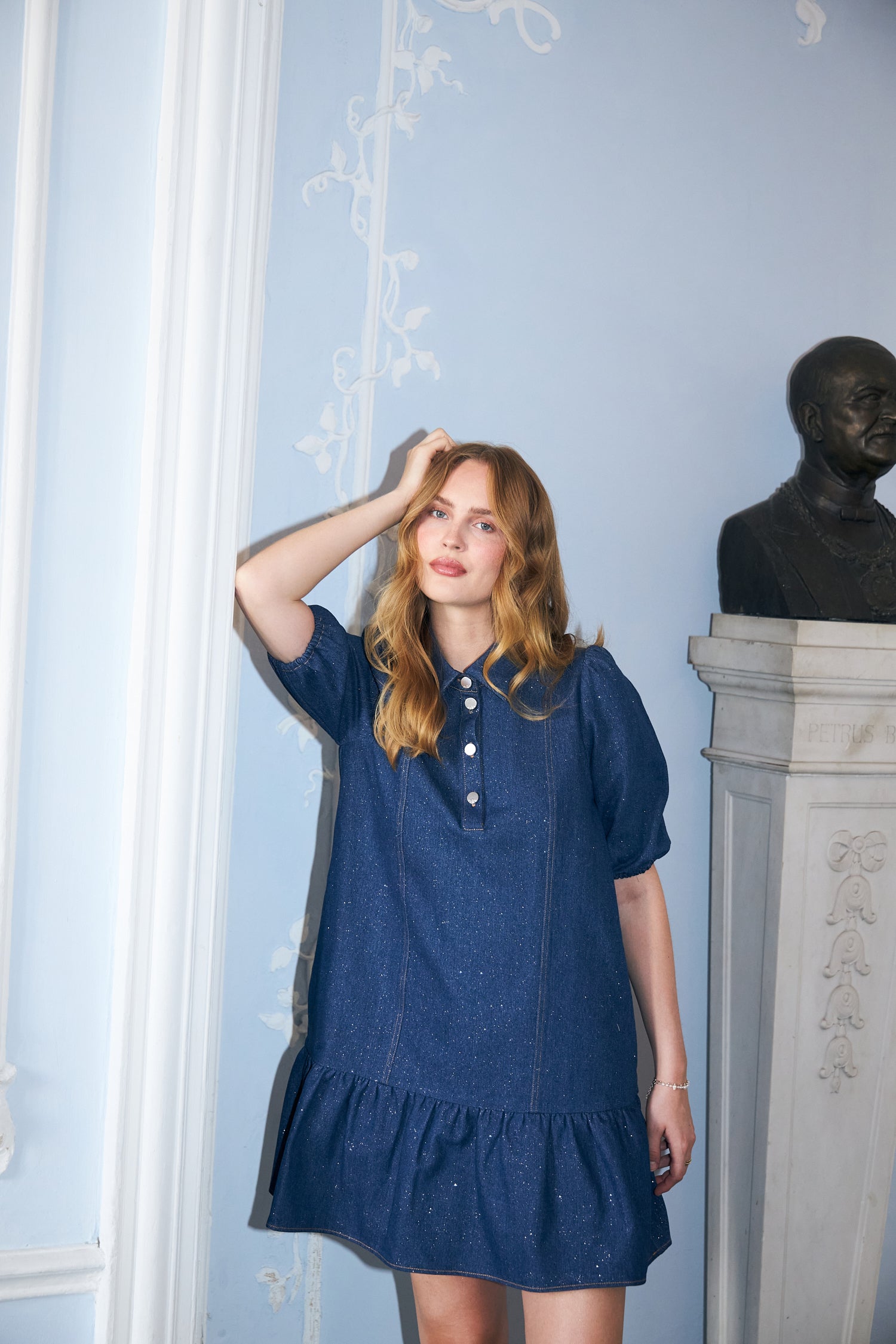 CRAS Elenacras Dress Dress 7016 Glitter denim