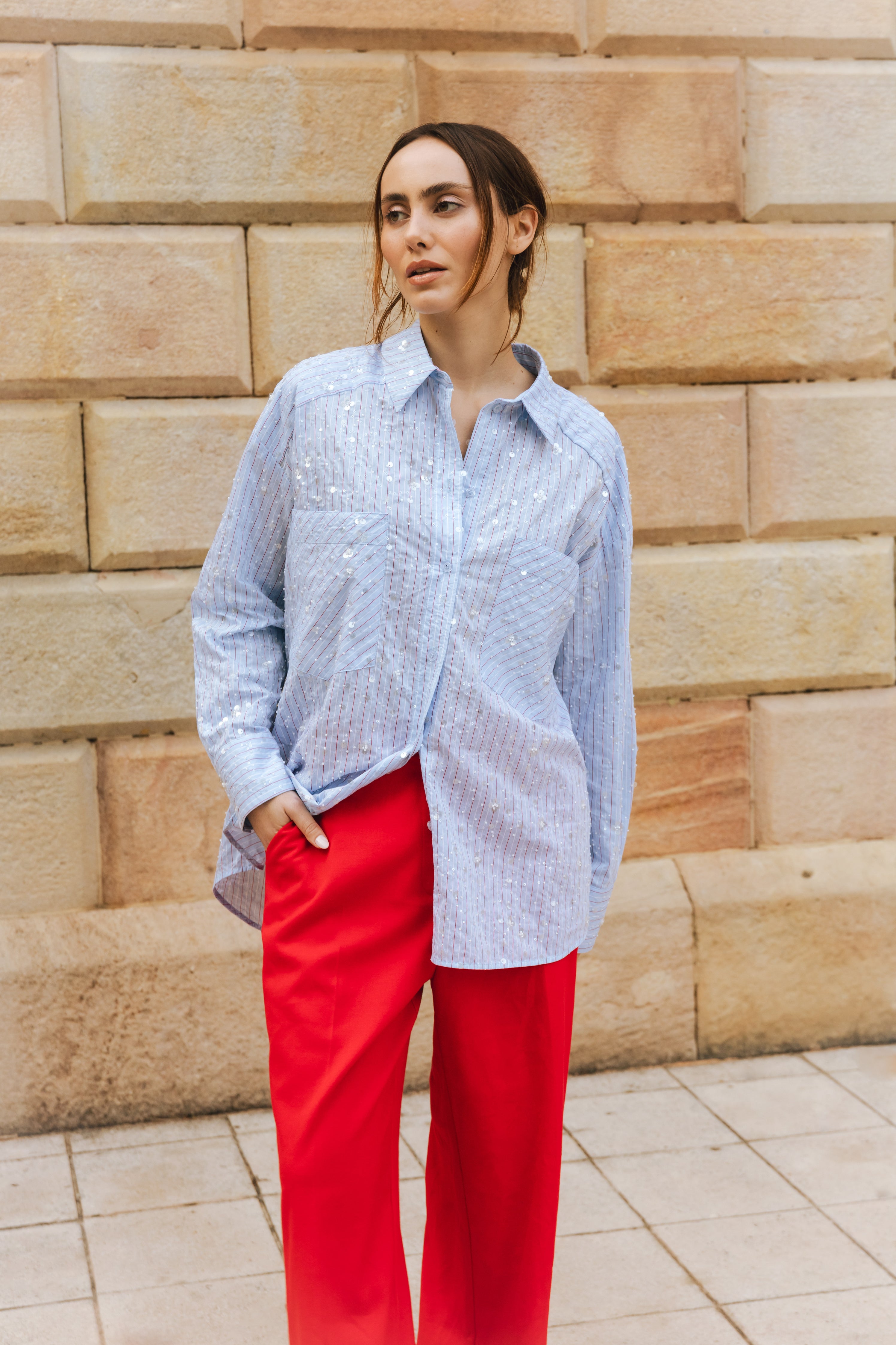 CRAS Elliecras Shirt Shirt 8061 Blue Multi stripe