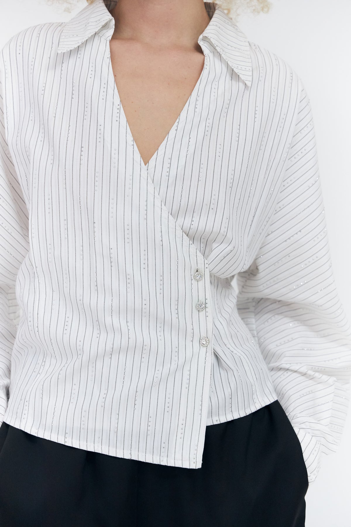CRAS Esmecras Shirt Shirt White Stripe Sparkle