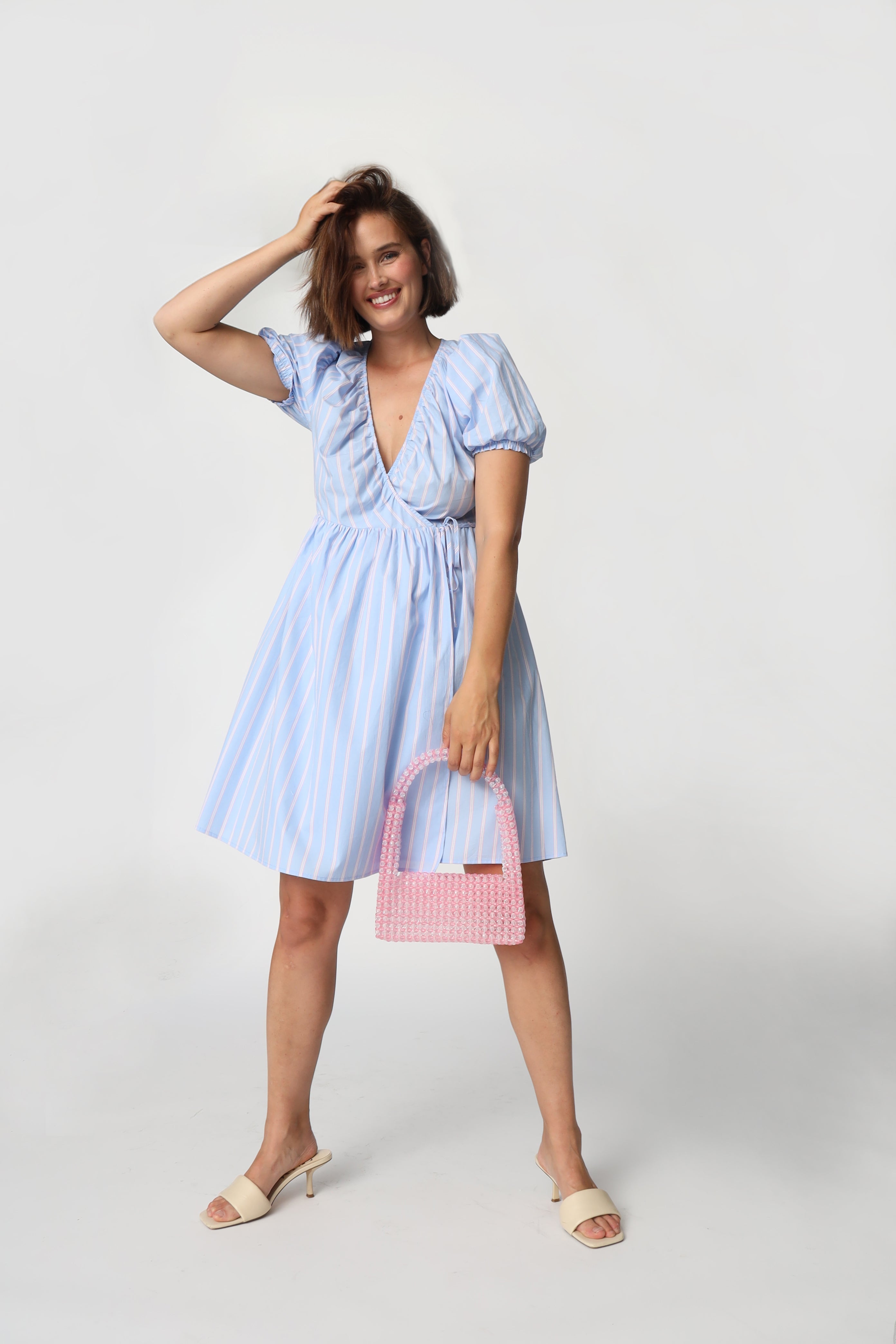 CRAS Faecras Dress Dress 8089 Blue Pink Stripe