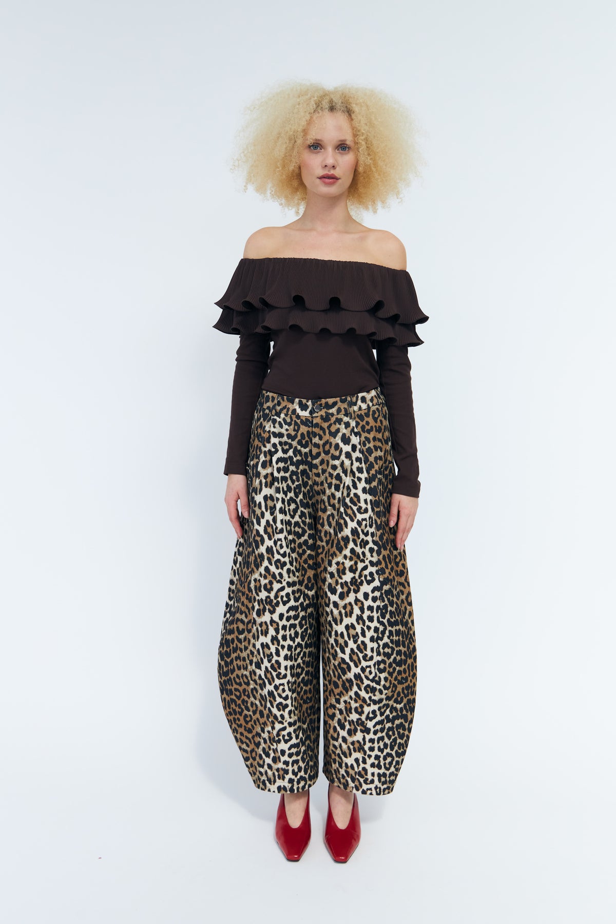 CRAS Flouncecras Blouse Blouse Chocolate Martini