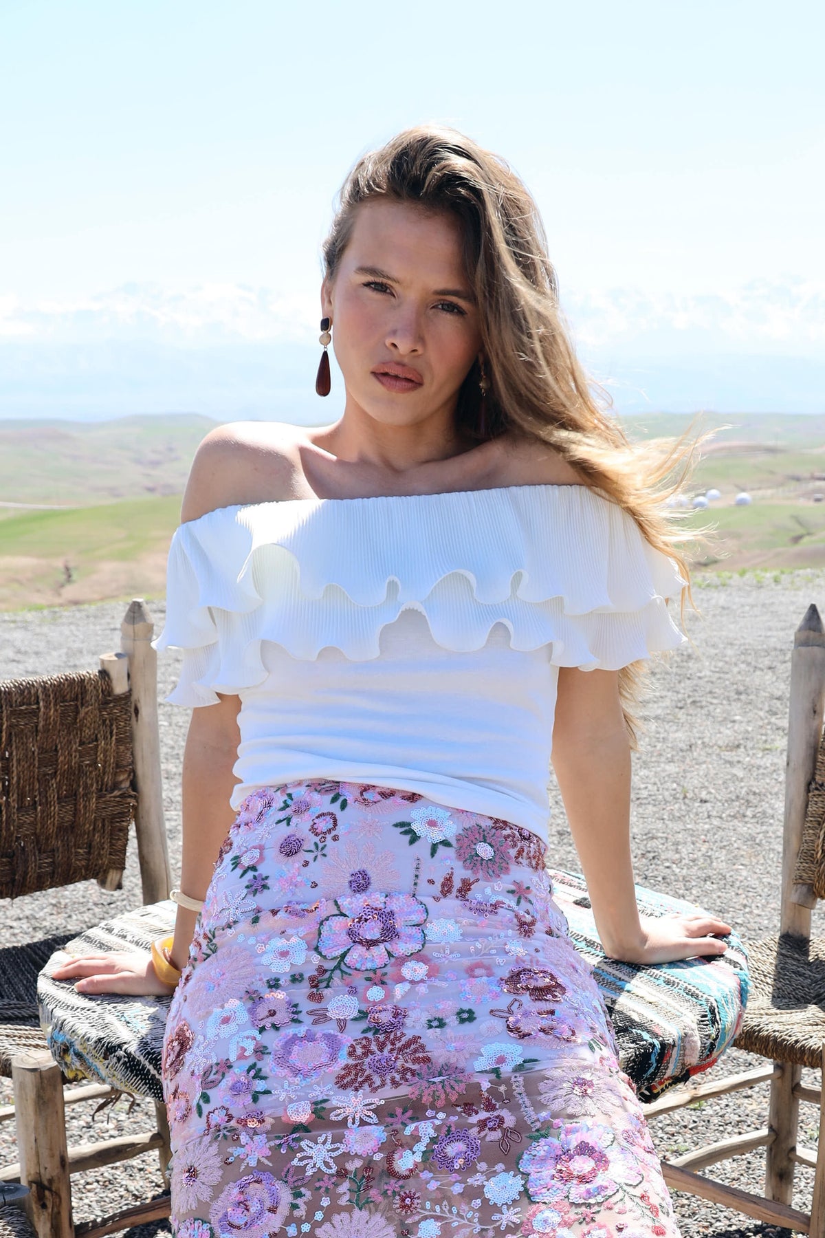 Cras STUDIO Flouncecras Top Top 1007 Off White