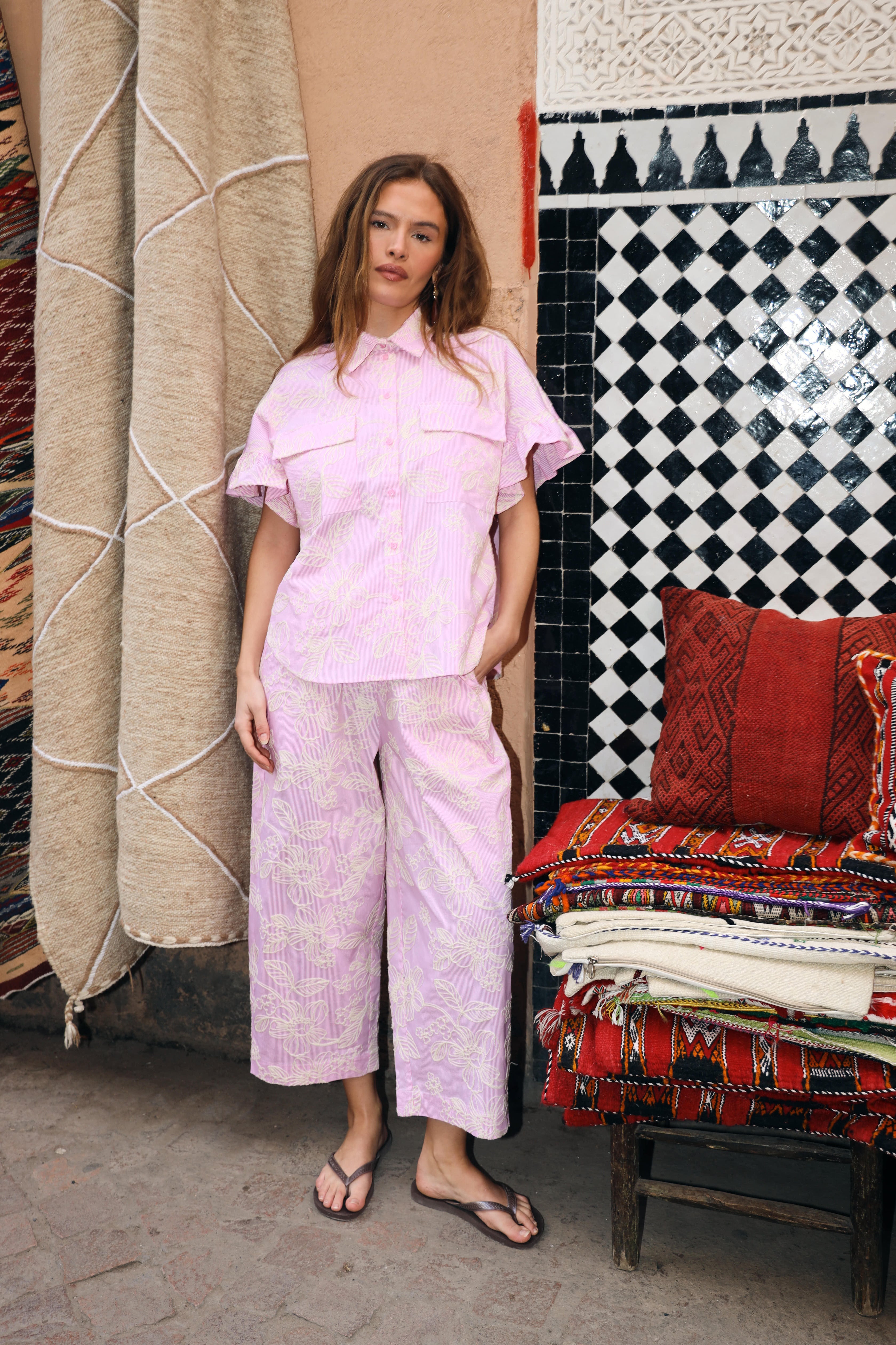 CRAS Flowercras Pants Pants 8070 Pink Stripe