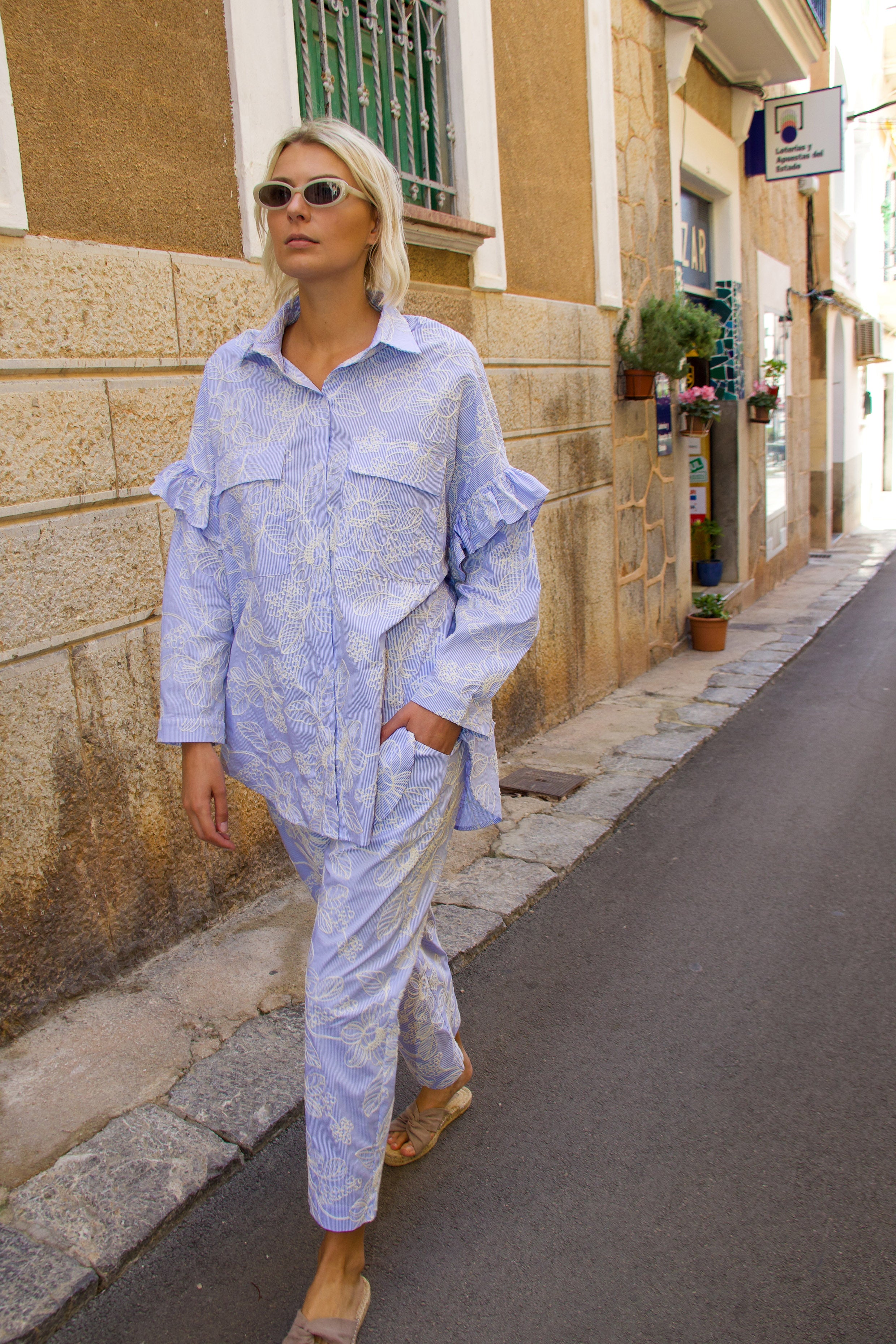 CRAS Flowercras Shirt Shirt 8088 Blue Blossom Stripe