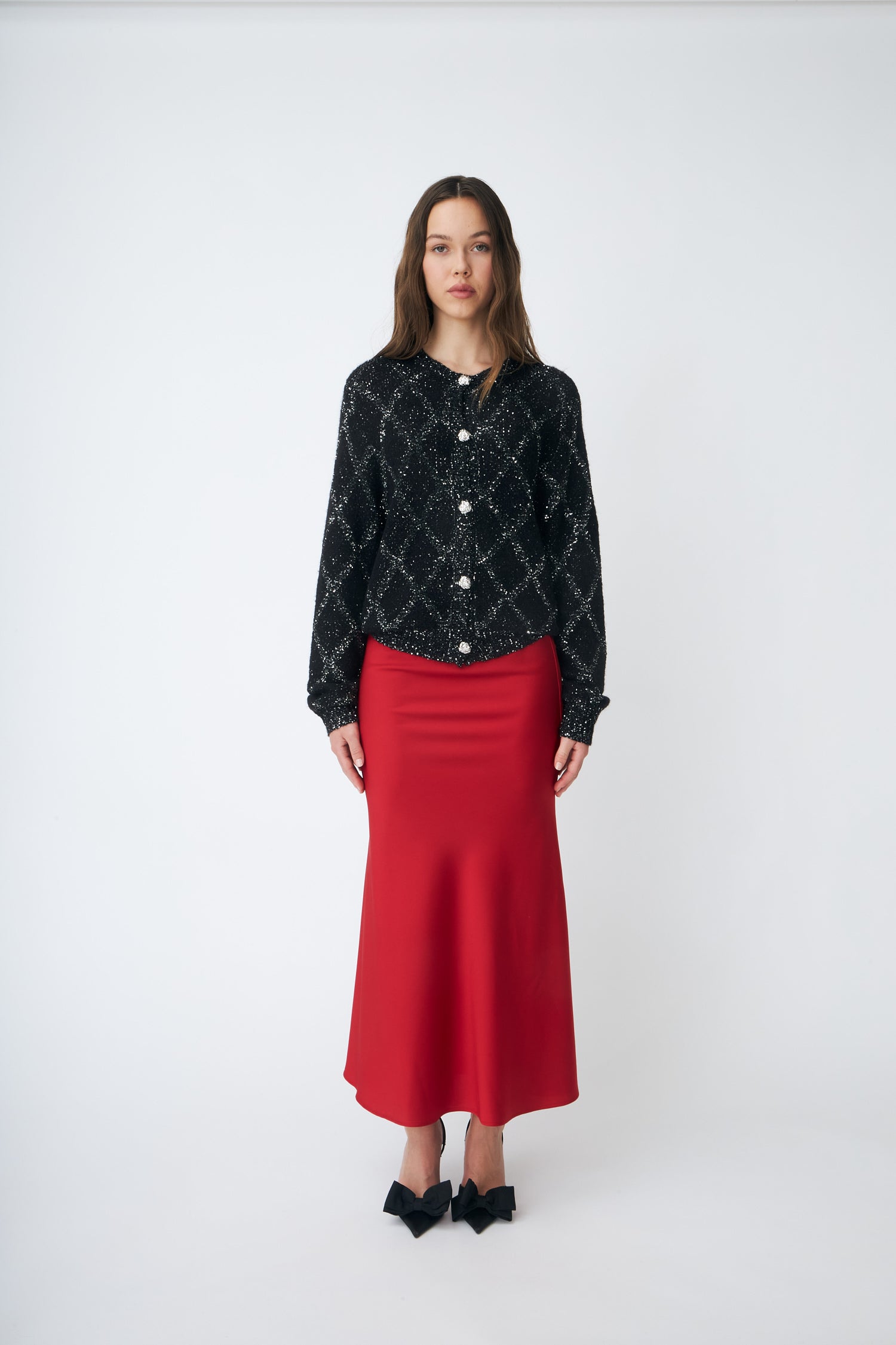 CRAS Glitzcras Knit Cardigan Cardigan 9993 Black Silver Check
