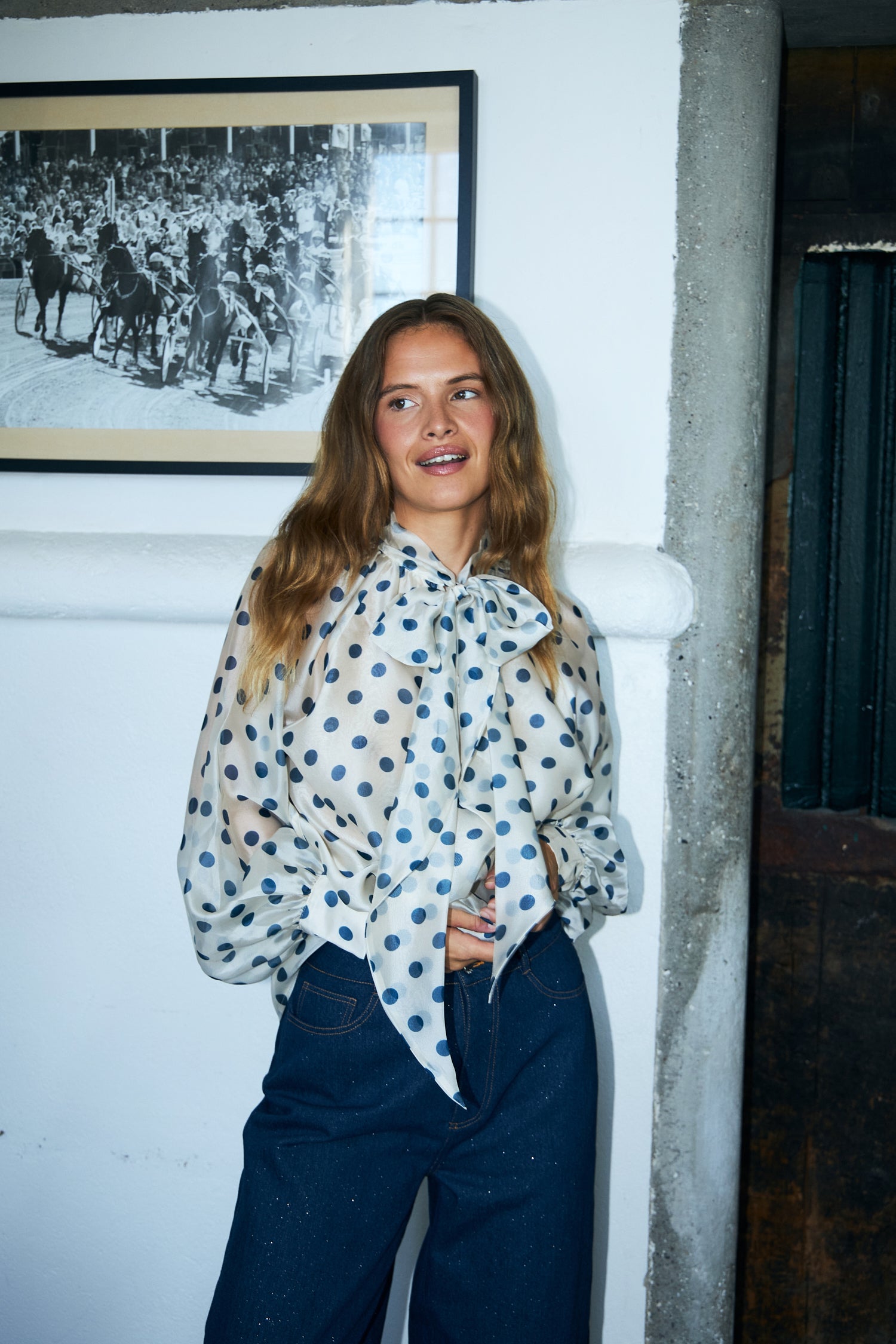 CRAS Jackiecras Blouse Blouse 8126 Navy Dots