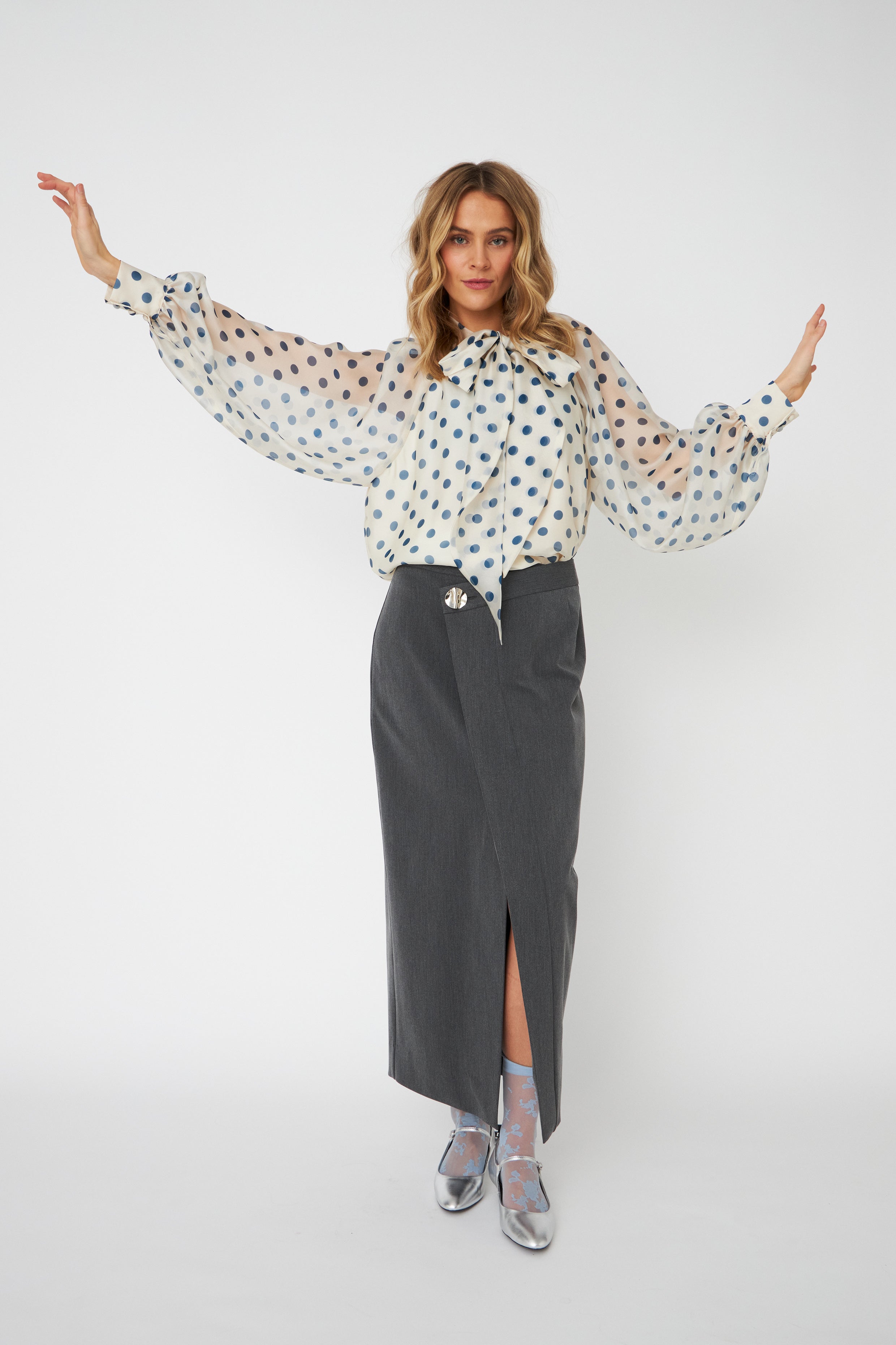 CRAS Jackiecras Blouse Blouse 8126 Navy Dots