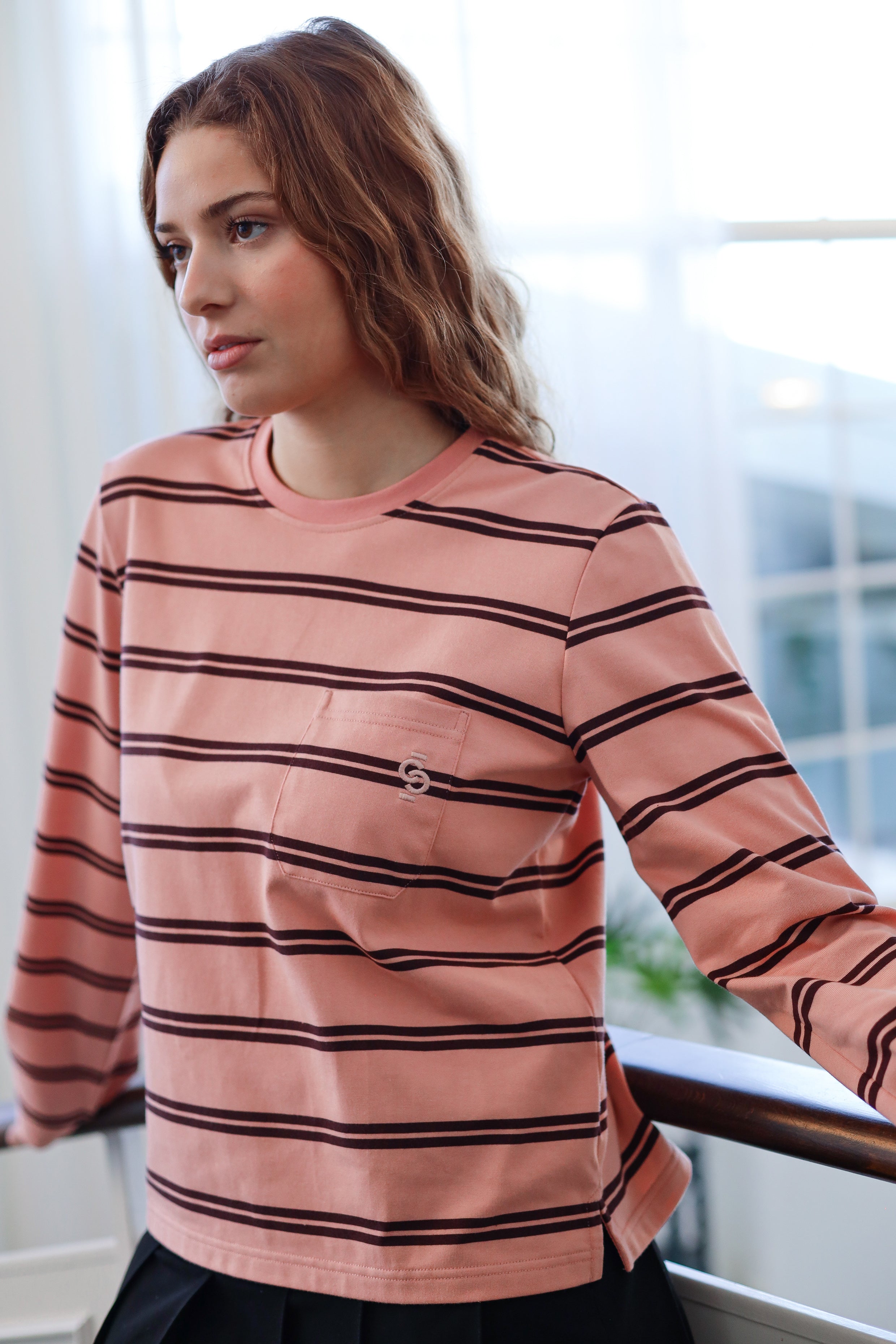 Cras Exclusive Janiscras Blouse Blouse 8120 Blush Bordeaux Stripe