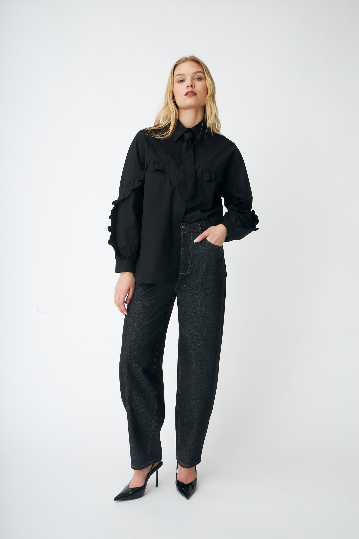 CRAS Kibocras Jeans Pants 9996 Black Glitter