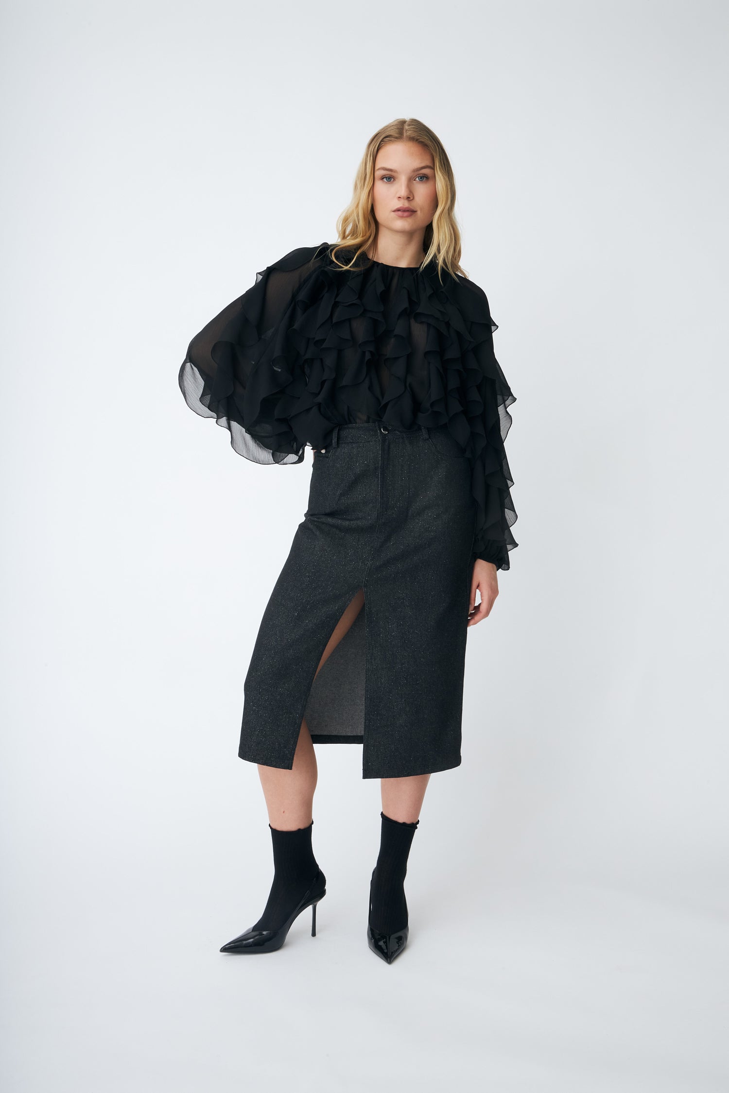CRAS Kimmiecras Skirt Skirt 9996 Black Glitter