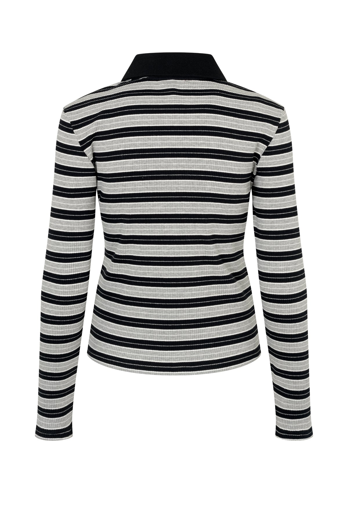 CRAS Lesliecras Polo Blouse Blouse 8136 Grey Black Stripe
