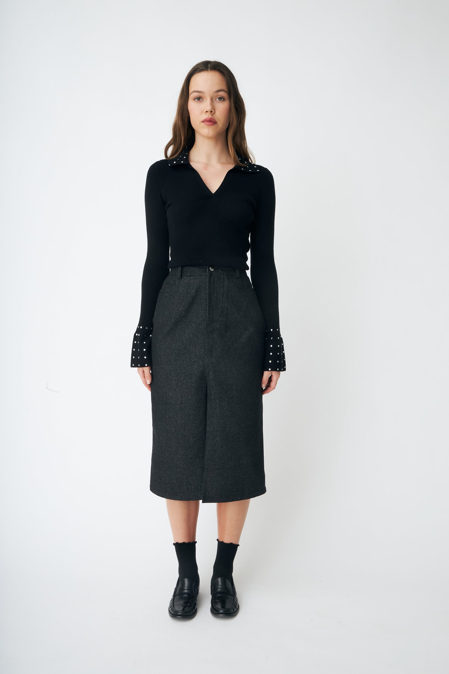 CRAS Lissacras Knit Blouse Blouse 9999 Black