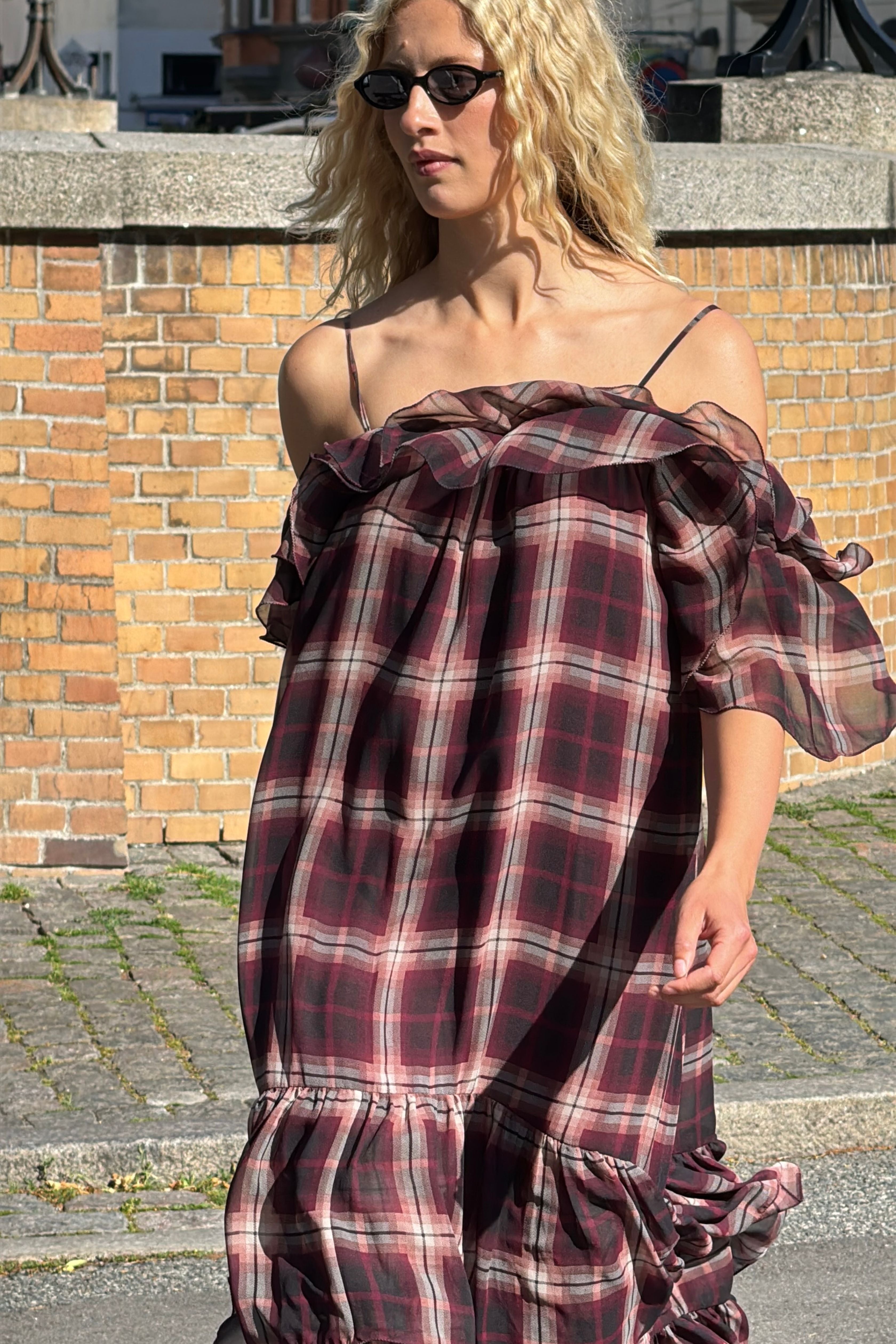 CRAS Livelycras Dress Dress Bordeaux Check