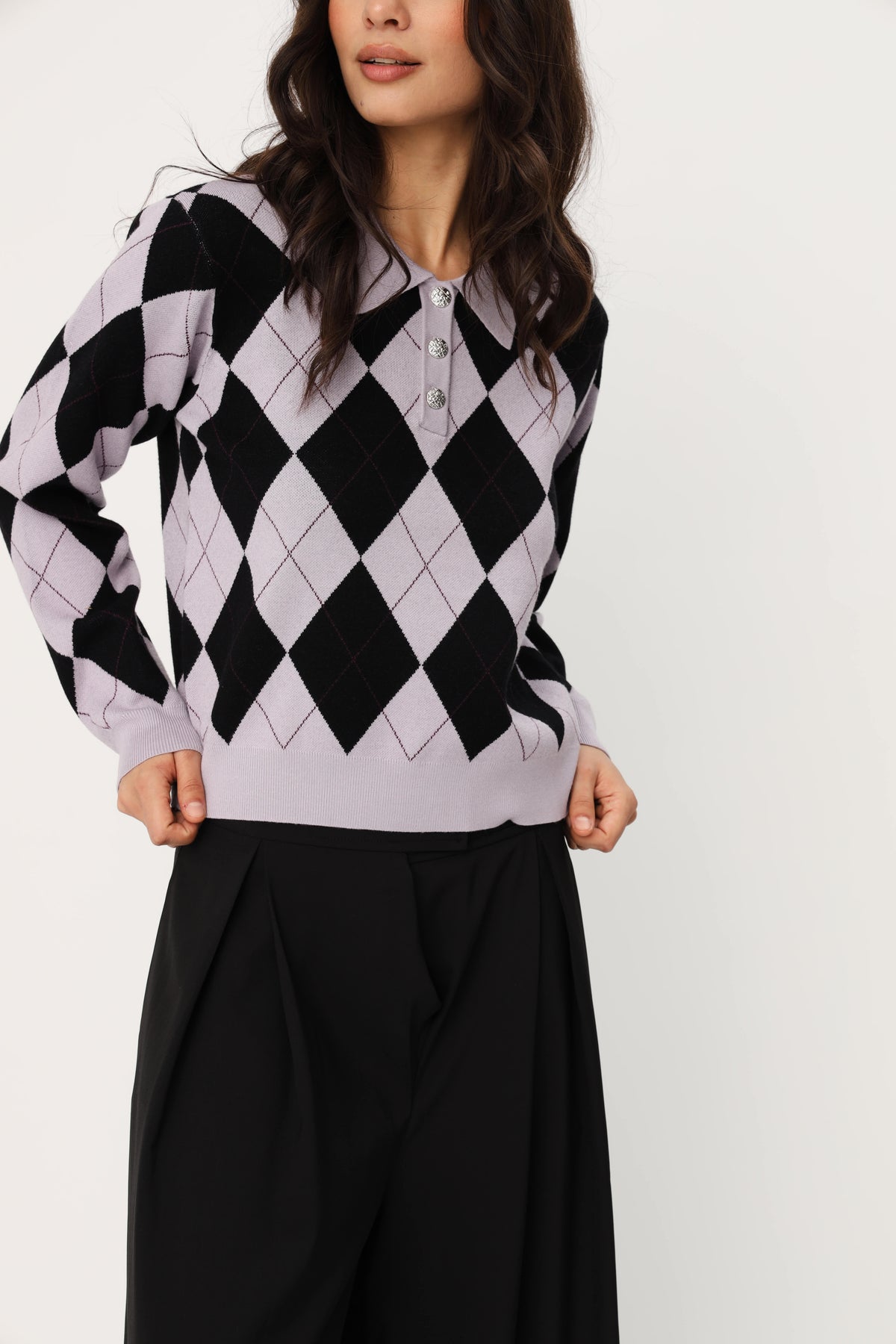 CRAS Lovemycras Pullover Pullover 9992 Black Argyle