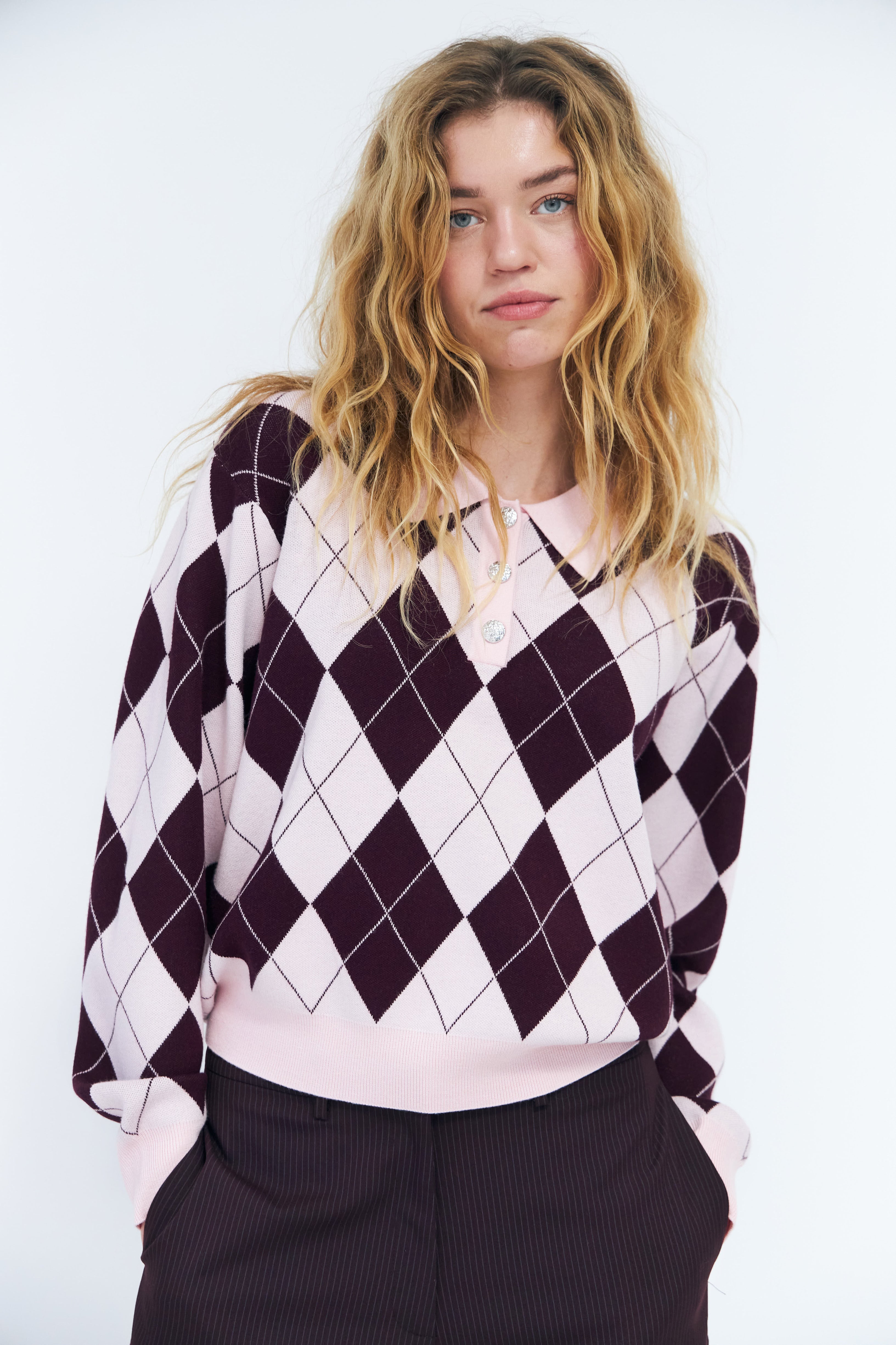 CRAS Lovemycras Pullover Pullover Pink Grape Check