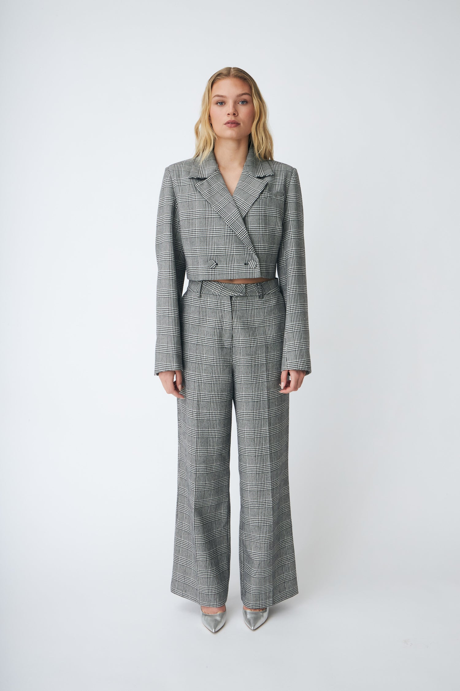 CRAS Mancycras Pants Pants 9993 Black Silver Check
