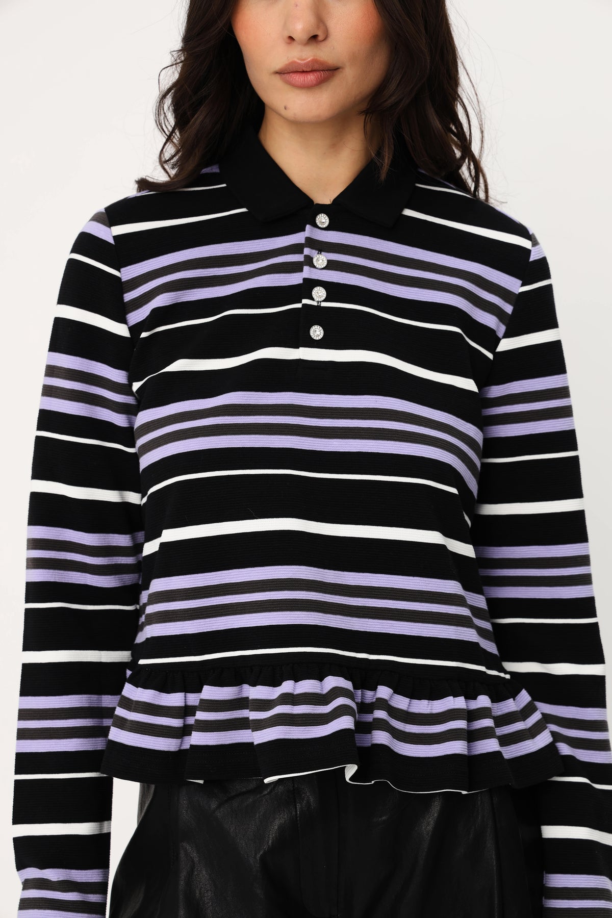 CRAS Penelopecras Polo Polo 9990 Black Lavender Stripe