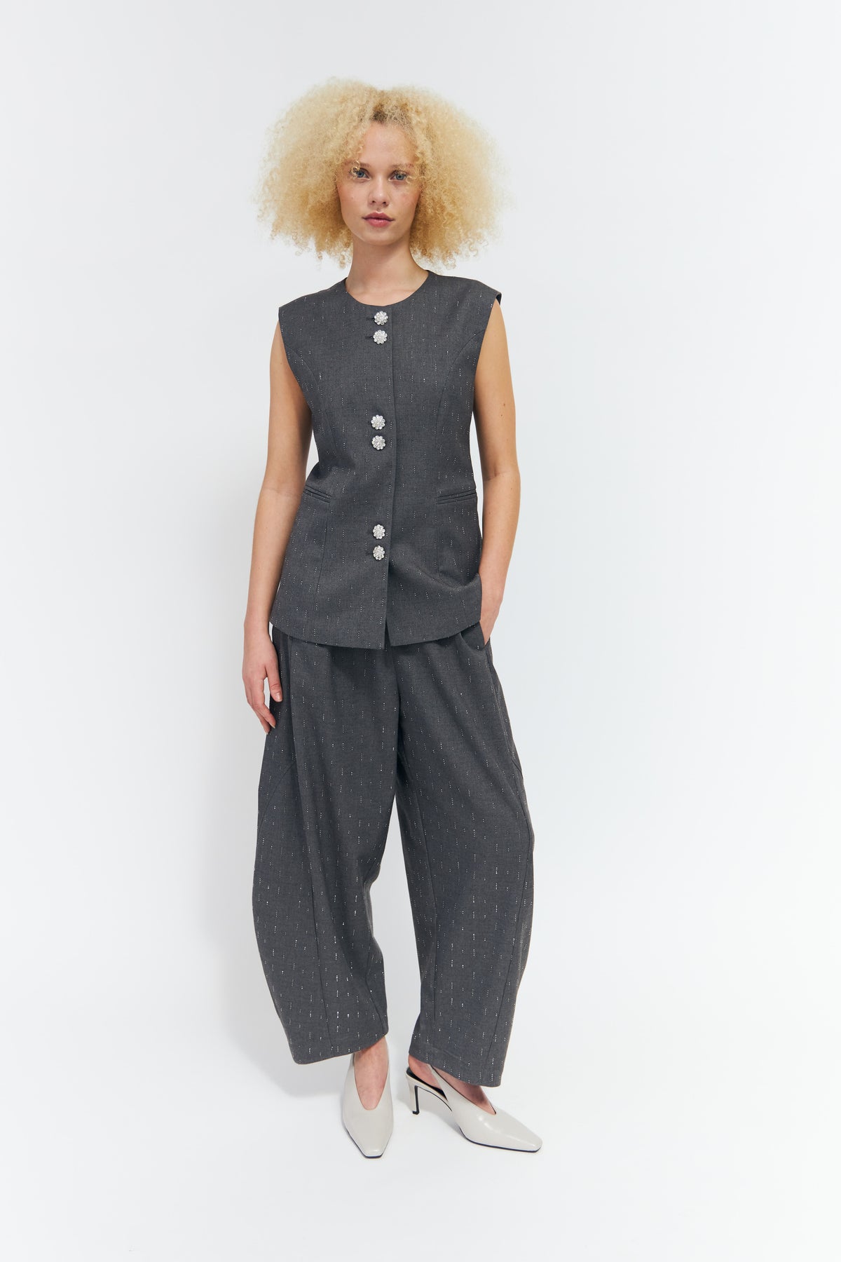 CRAS Richacras Waistcoat Vest Grey Melange