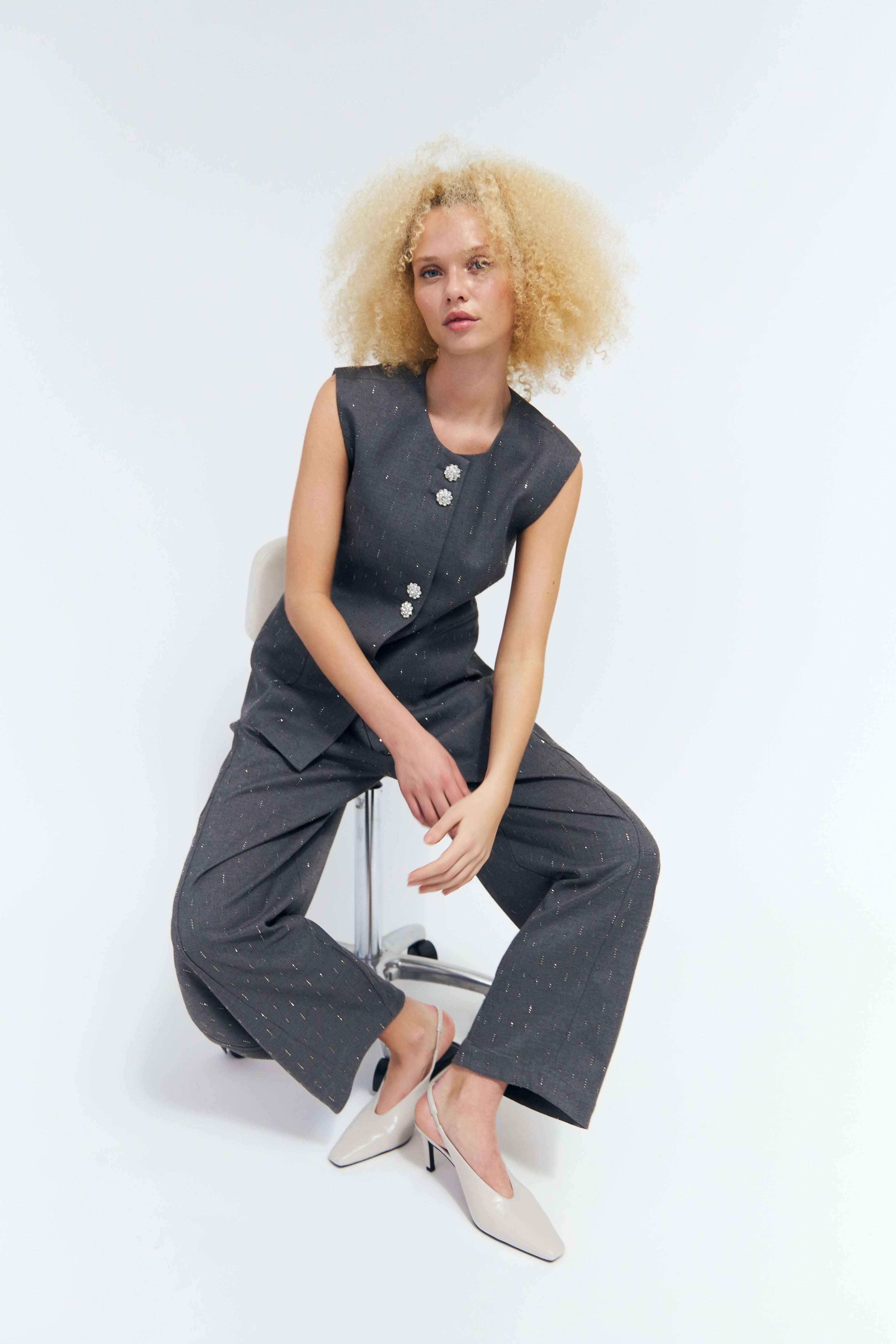 CRAS Richacras Waistcoat Vest Grey Melange