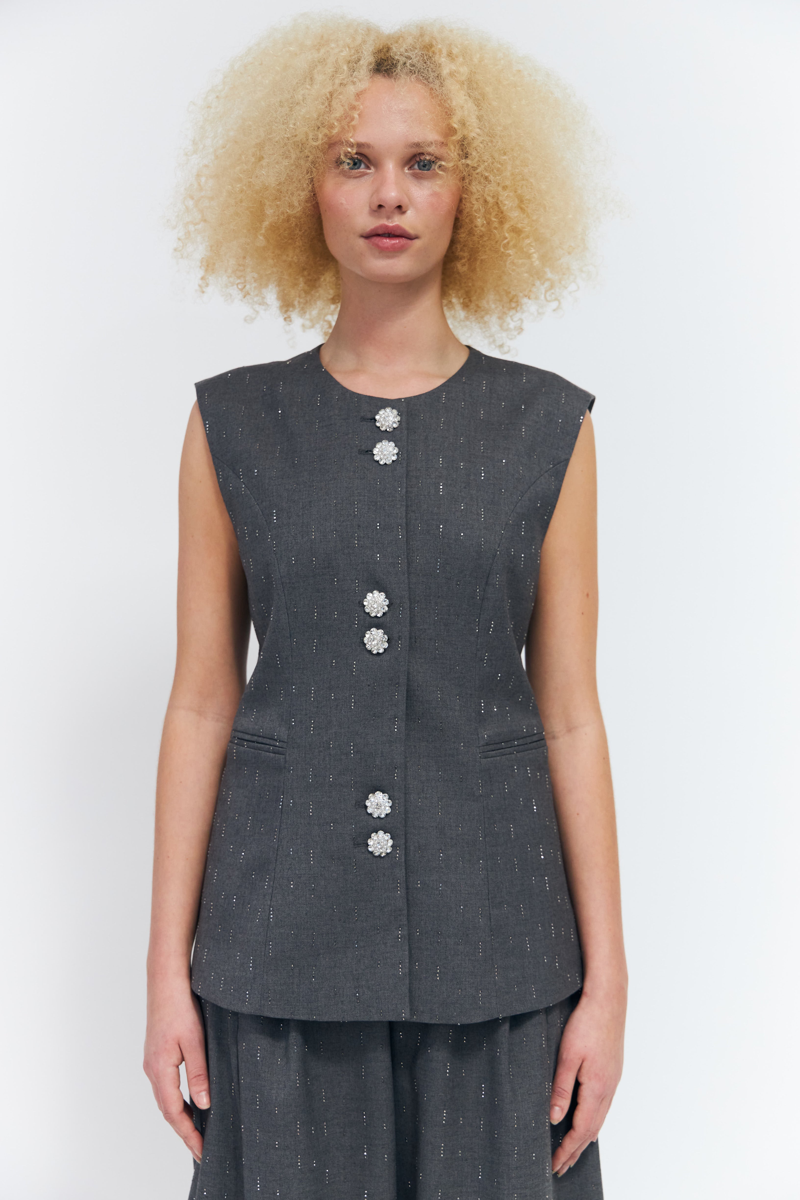 CRAS Richacras Waistcoat Vest Grey Melange