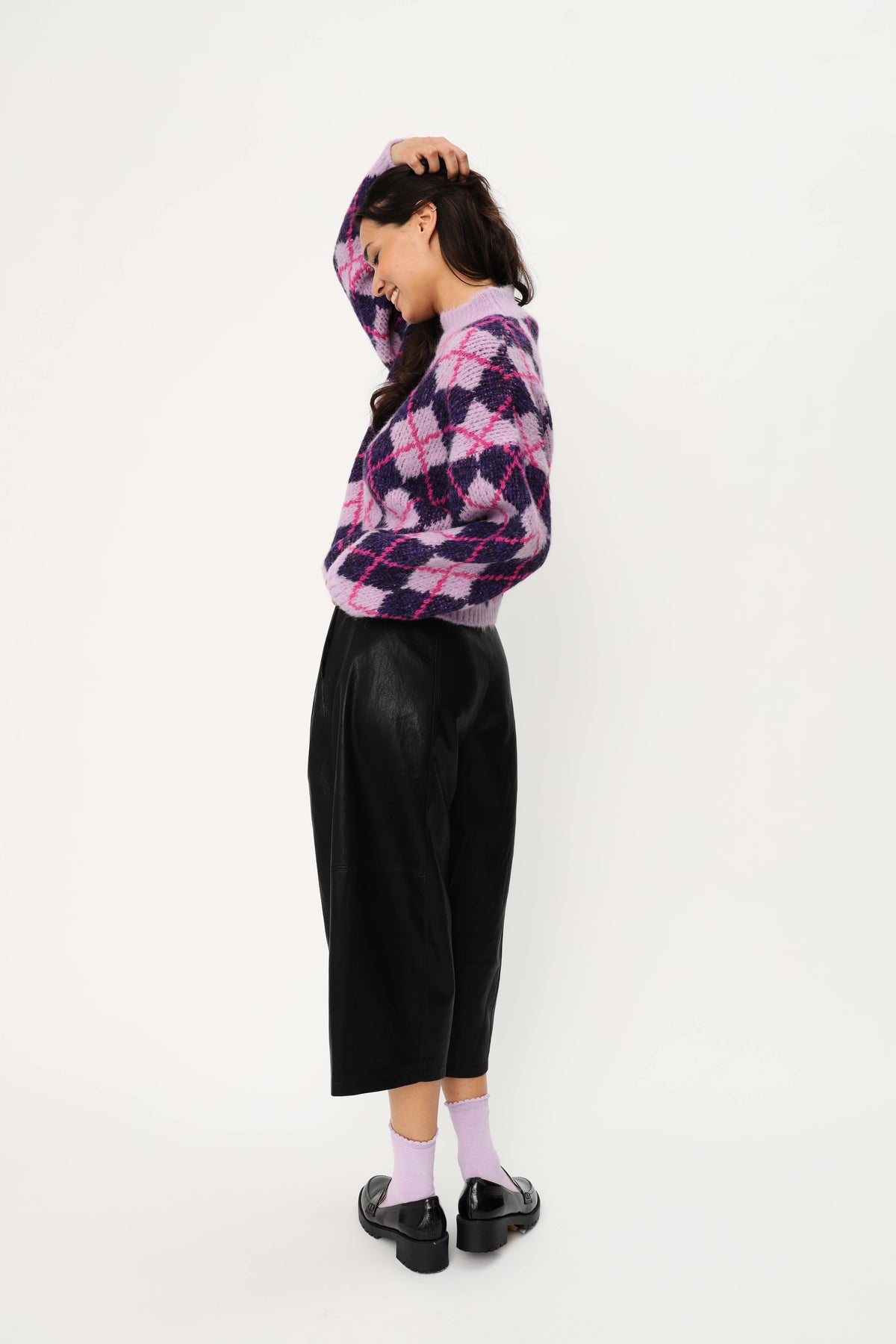 CRAS Skylarcras Pullover Knit 6014 Purple Argyle