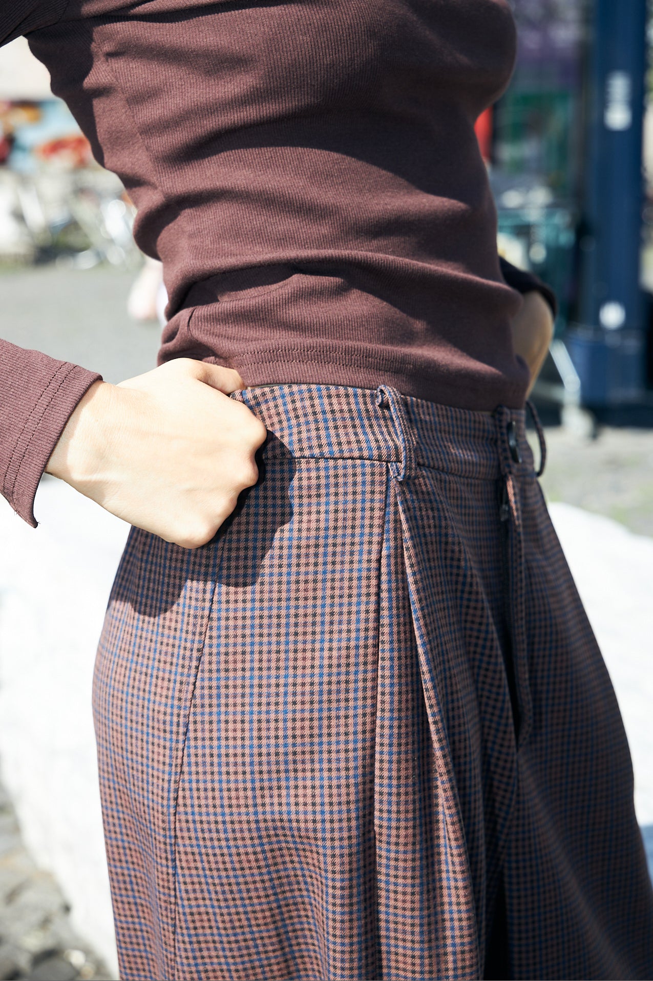 CRAS Barrelcras Pants Pants Brown Checks