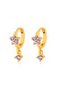 BrightonCras Earring - Gold Plated Purple CZ