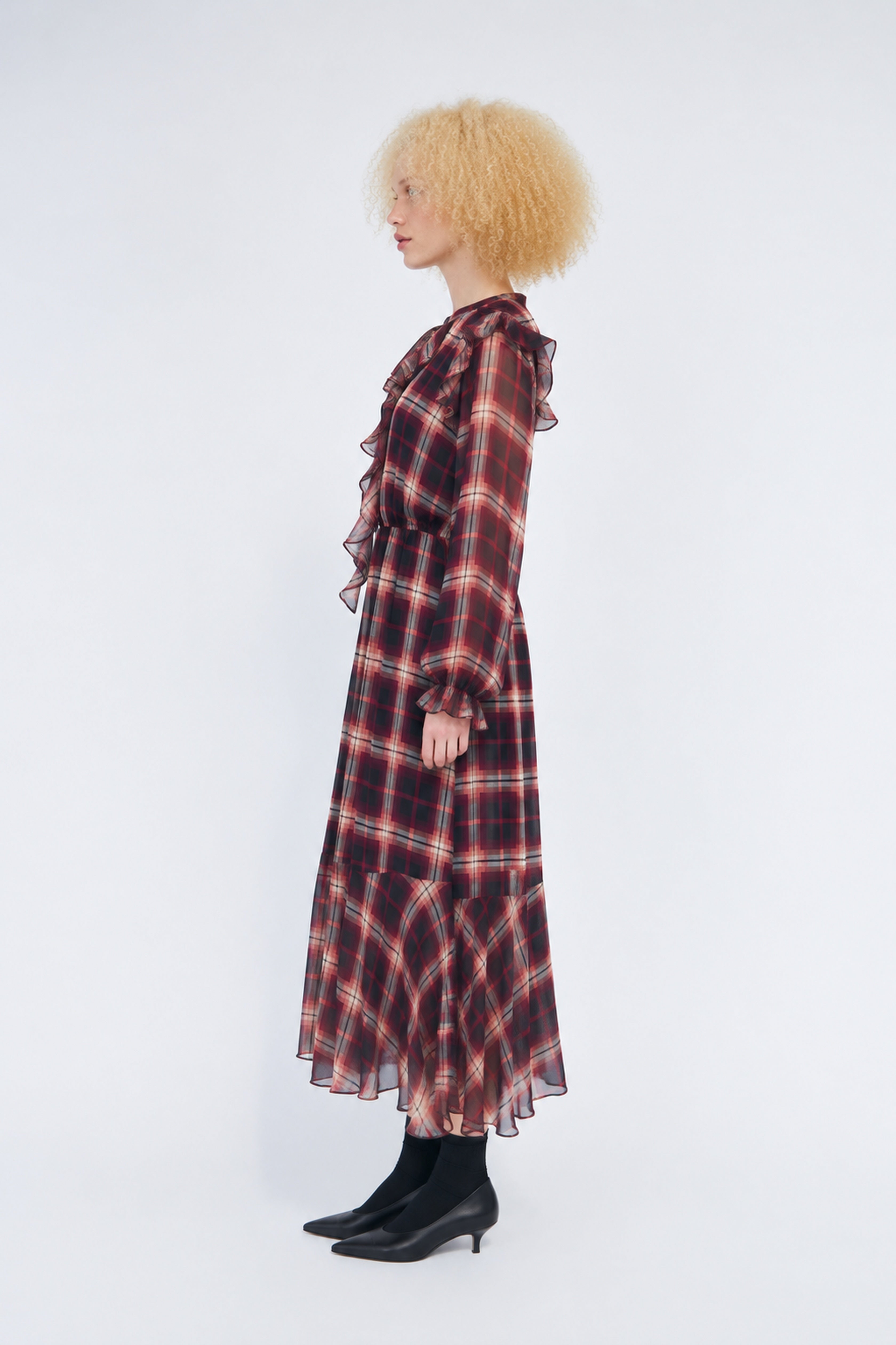 CRAS Dittacras Dress Dress Bordeaux Check
