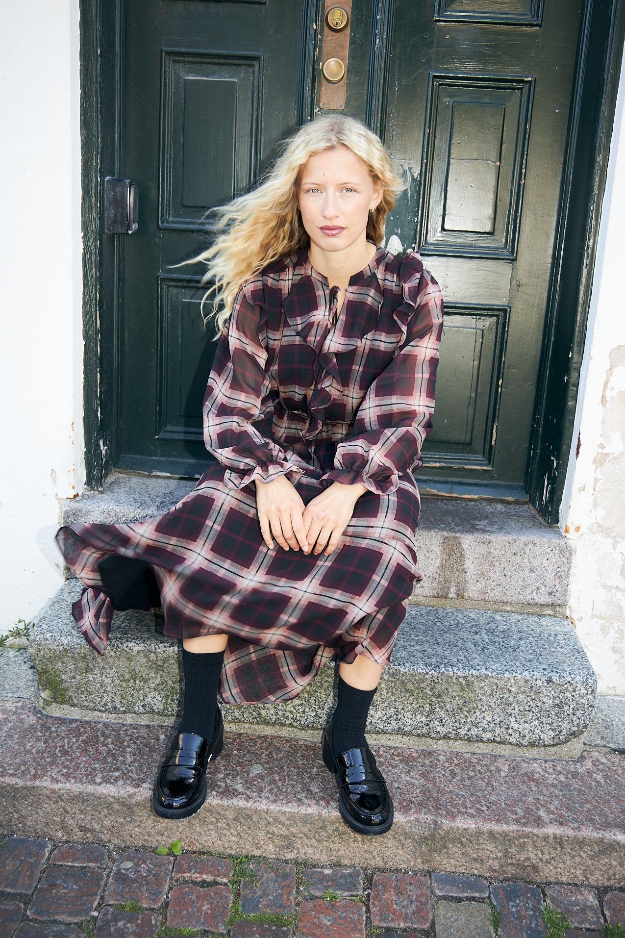 CRAS Dittacras Dress Dress Bordeaux Check