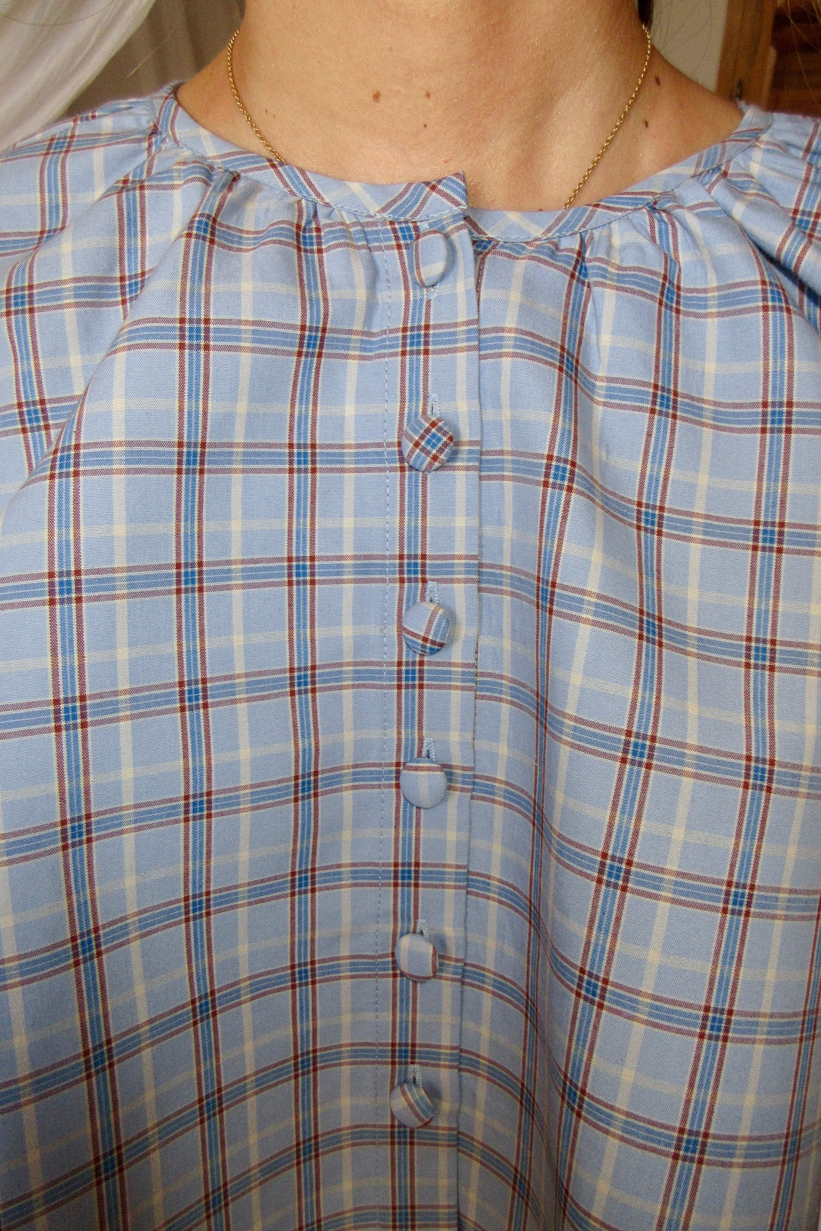 Cras Exclusive Dollycras Cape Vest Blue Check