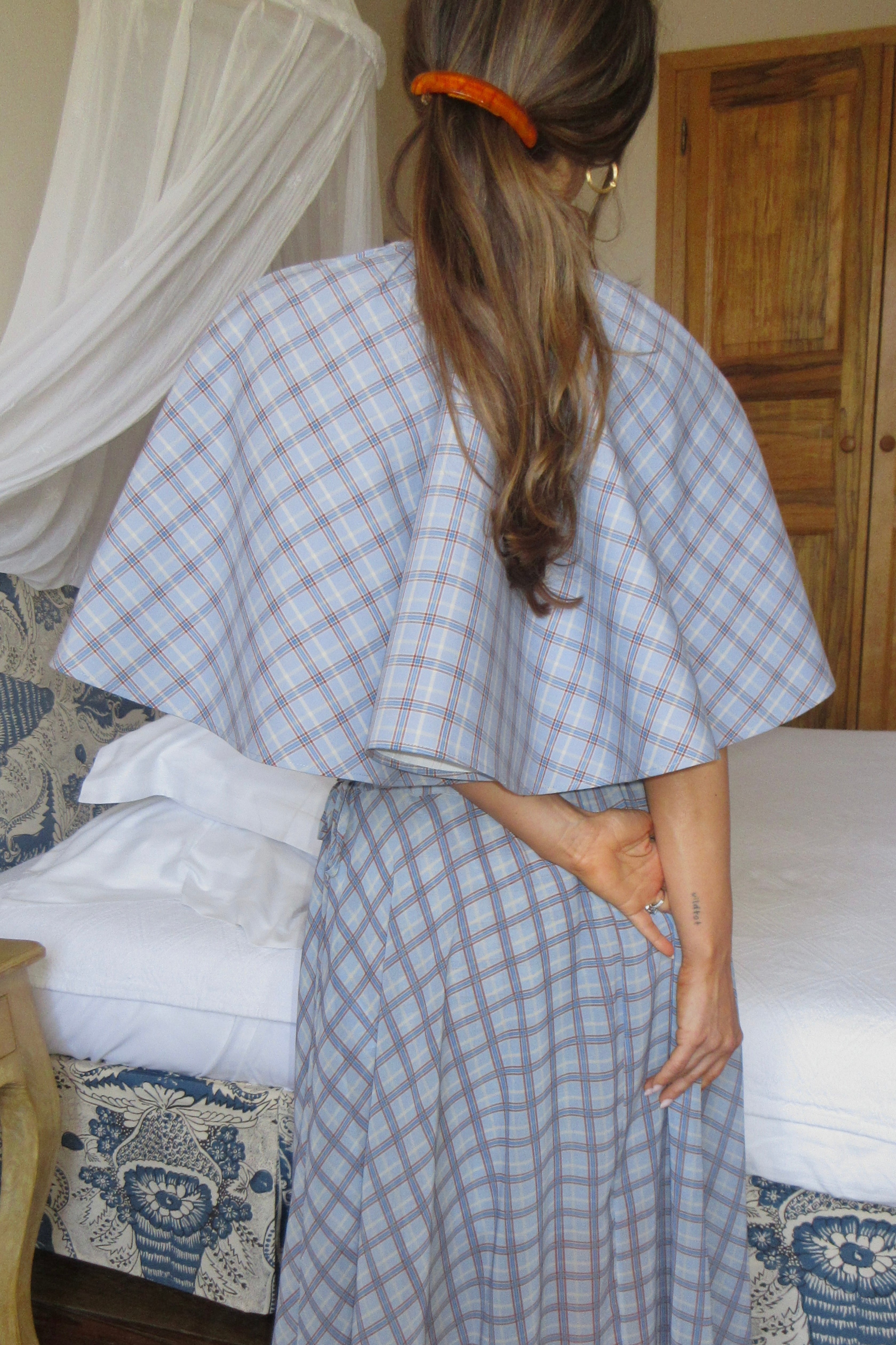 Cras Exclusive Dollycras Cape Vest Blue Check