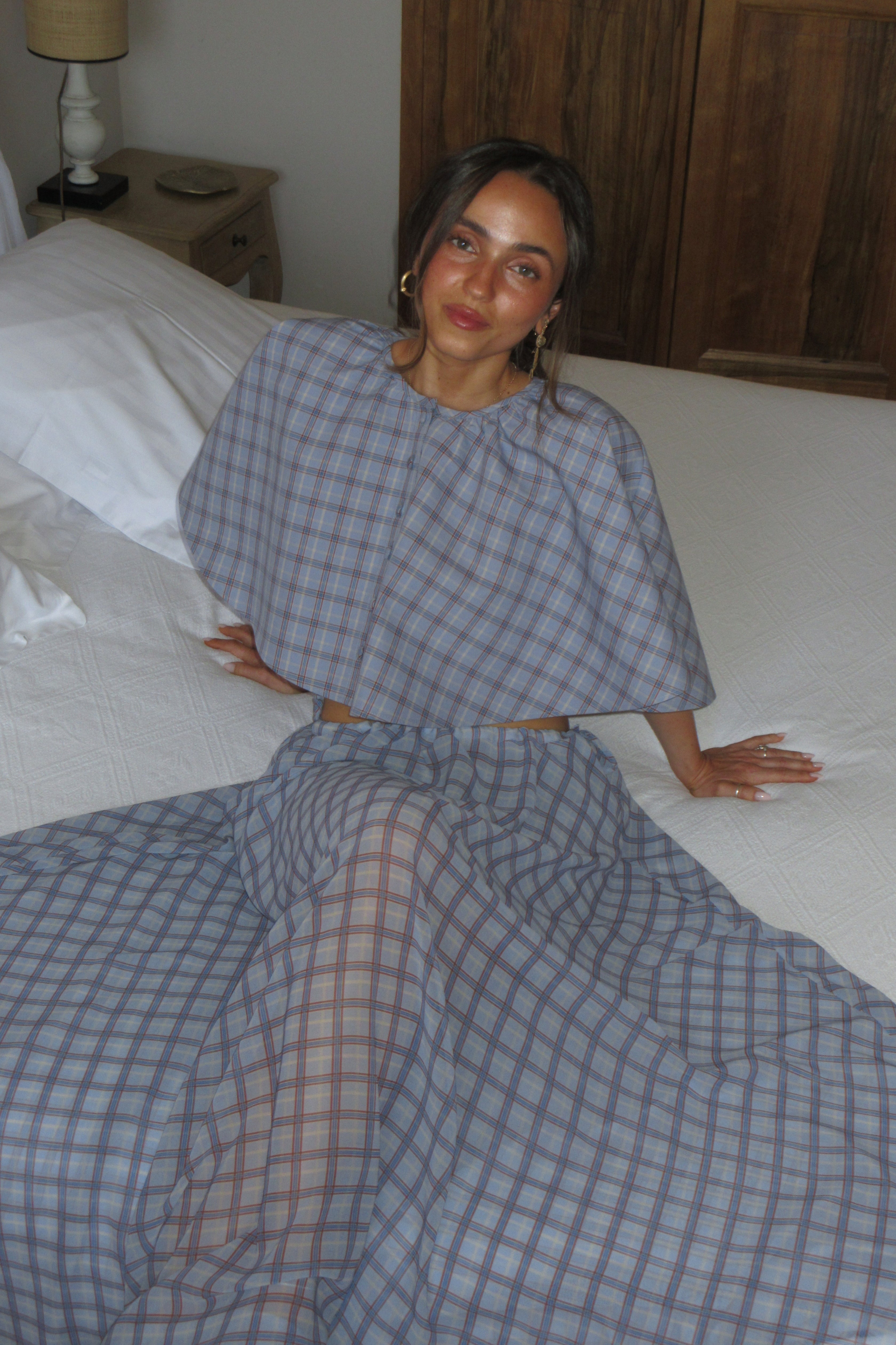 Cras Exclusive Dollycras Cape Vest Blue Check
