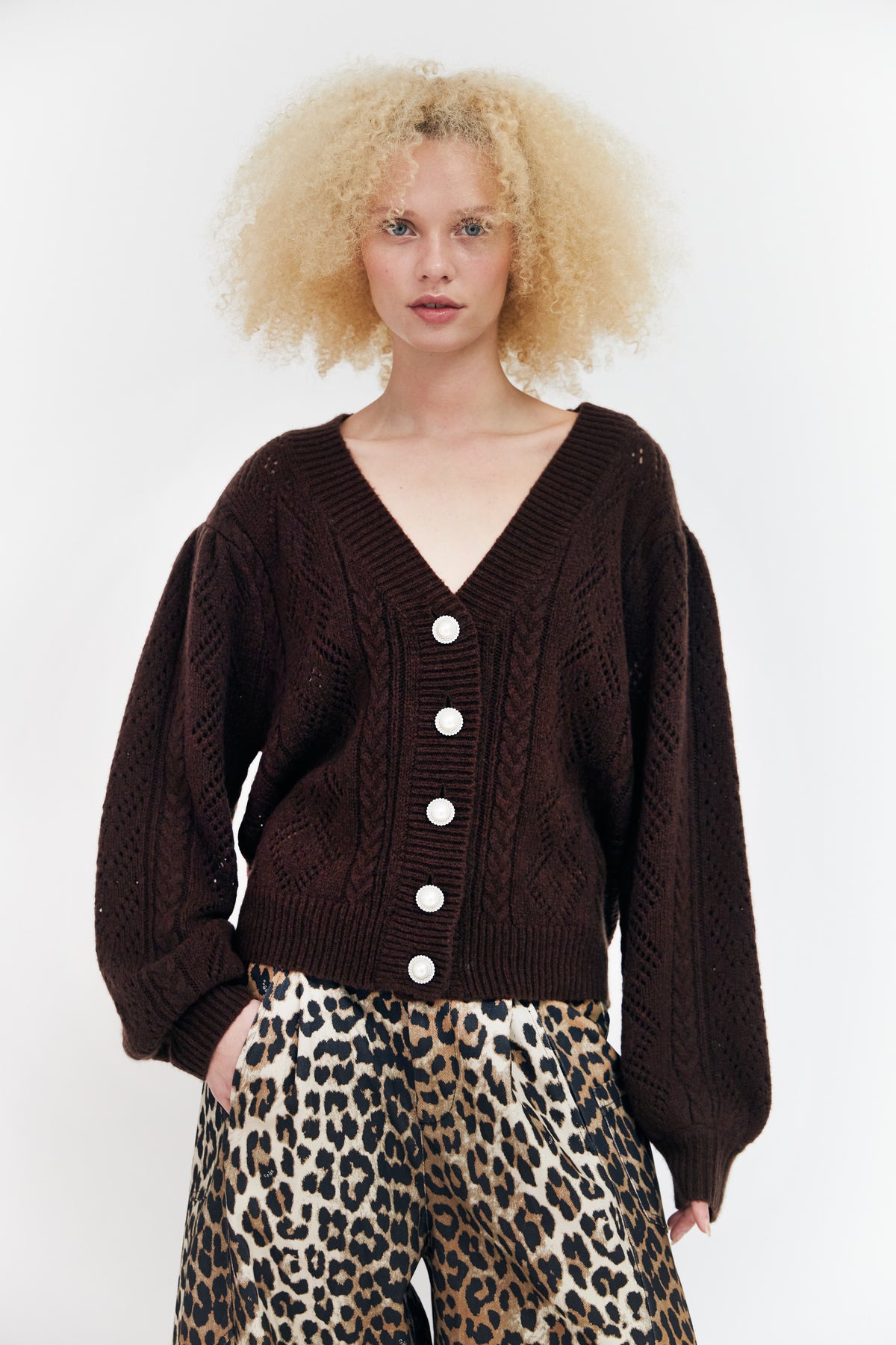 CRAS Elajacras cardigan Knit Chocolate Brown