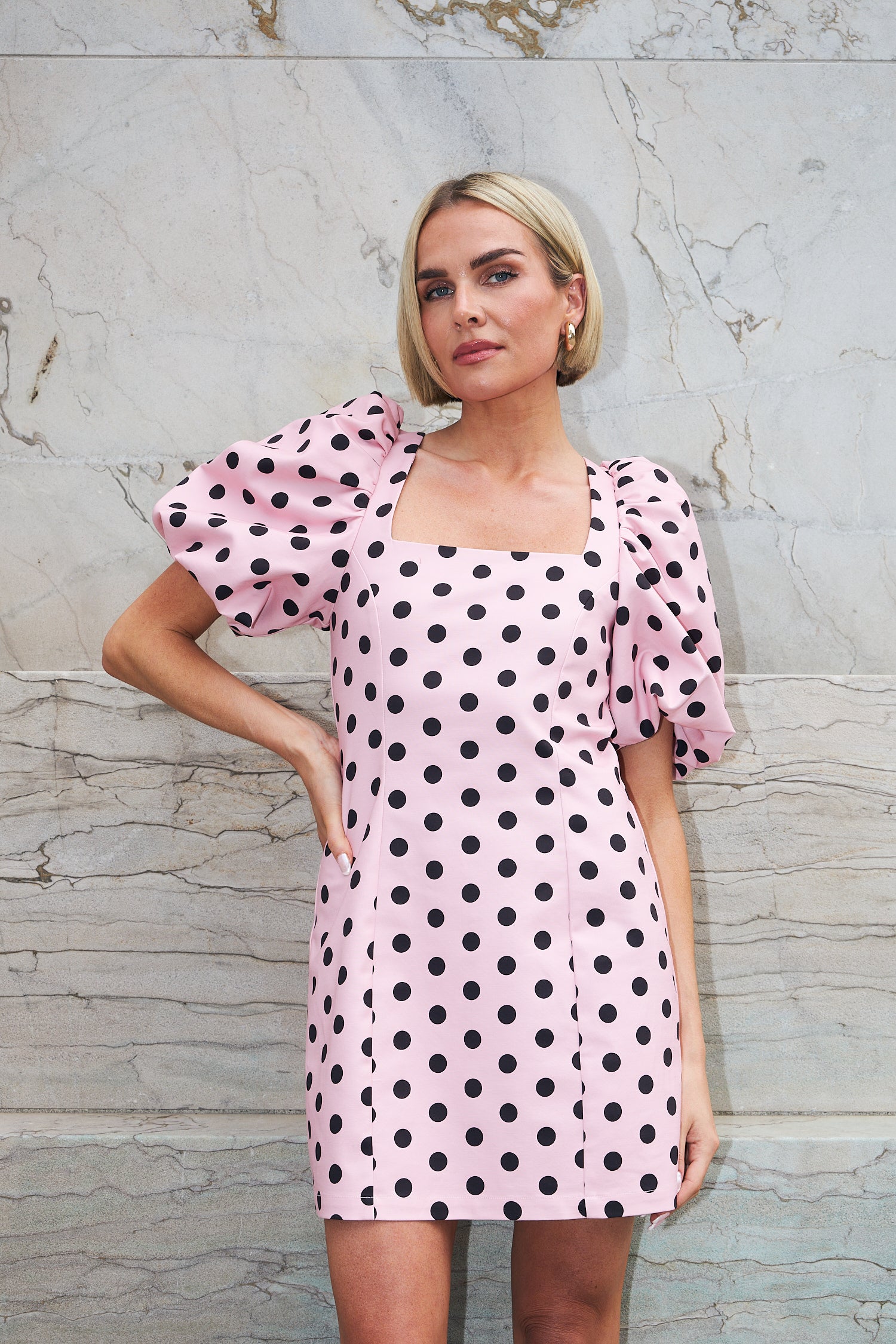 CRAS Josellecras Dress Dress 8142 Orchid Pink Polka