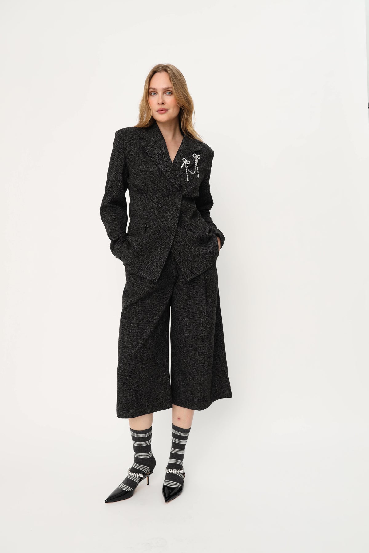 CRAS Leonoracras Pants Pants 9002 Salt and Pepper