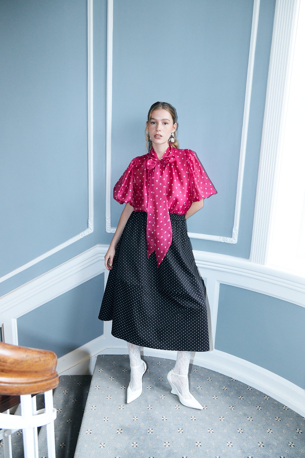 Cras Exclusive Liljacras Skirt Skirt Black Polka Micro