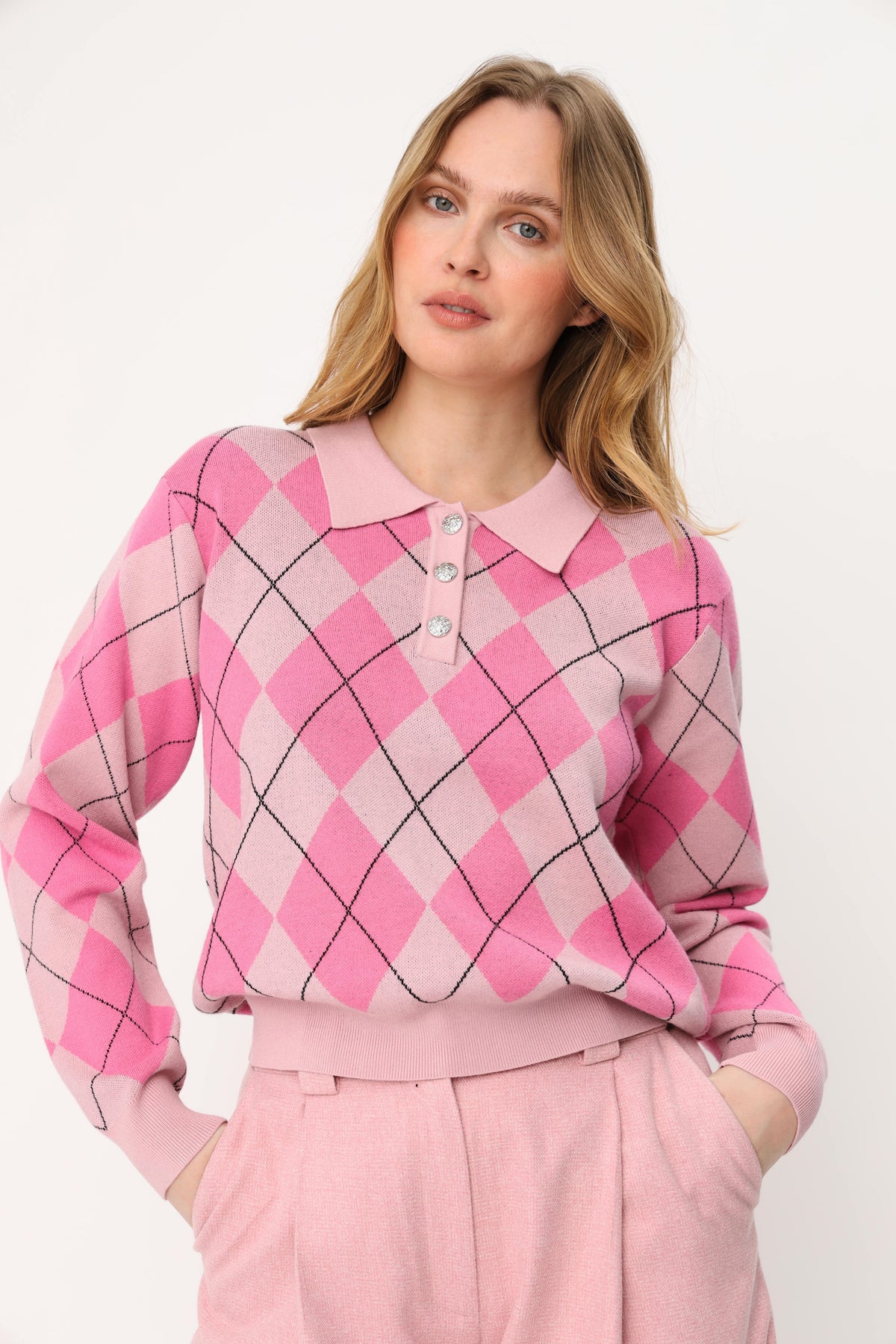 CRAS Lovemycras Pullover Pullover 4059 Pink Argyle