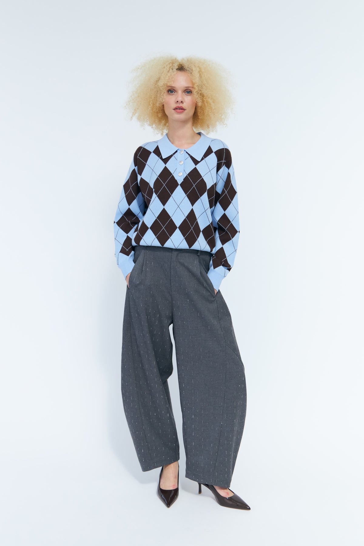 CRAS Lovemycras Pullover Pullover Blue Brown Checks
