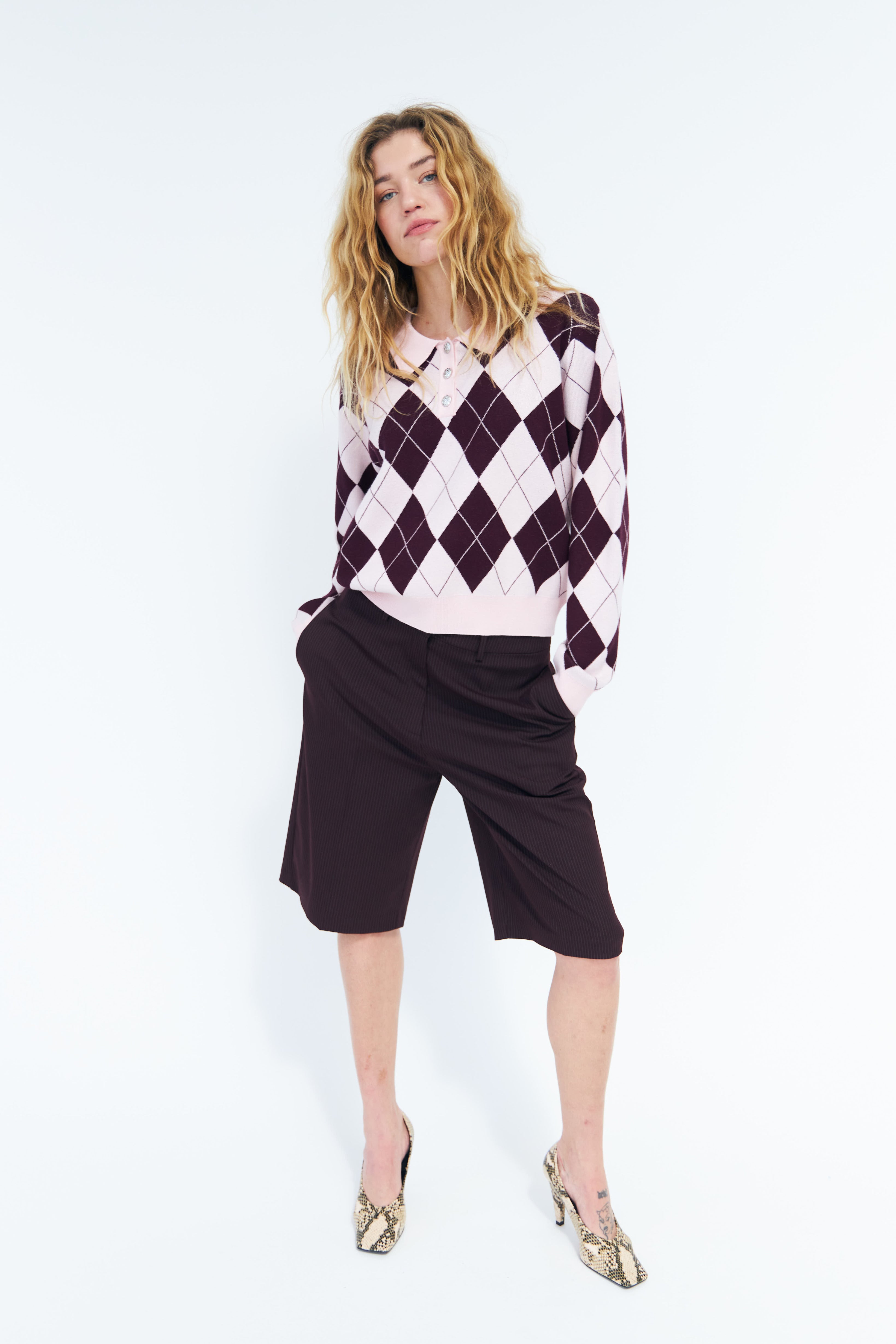 CRAS Lovemycras Pullover Pullover Pink Grape Check