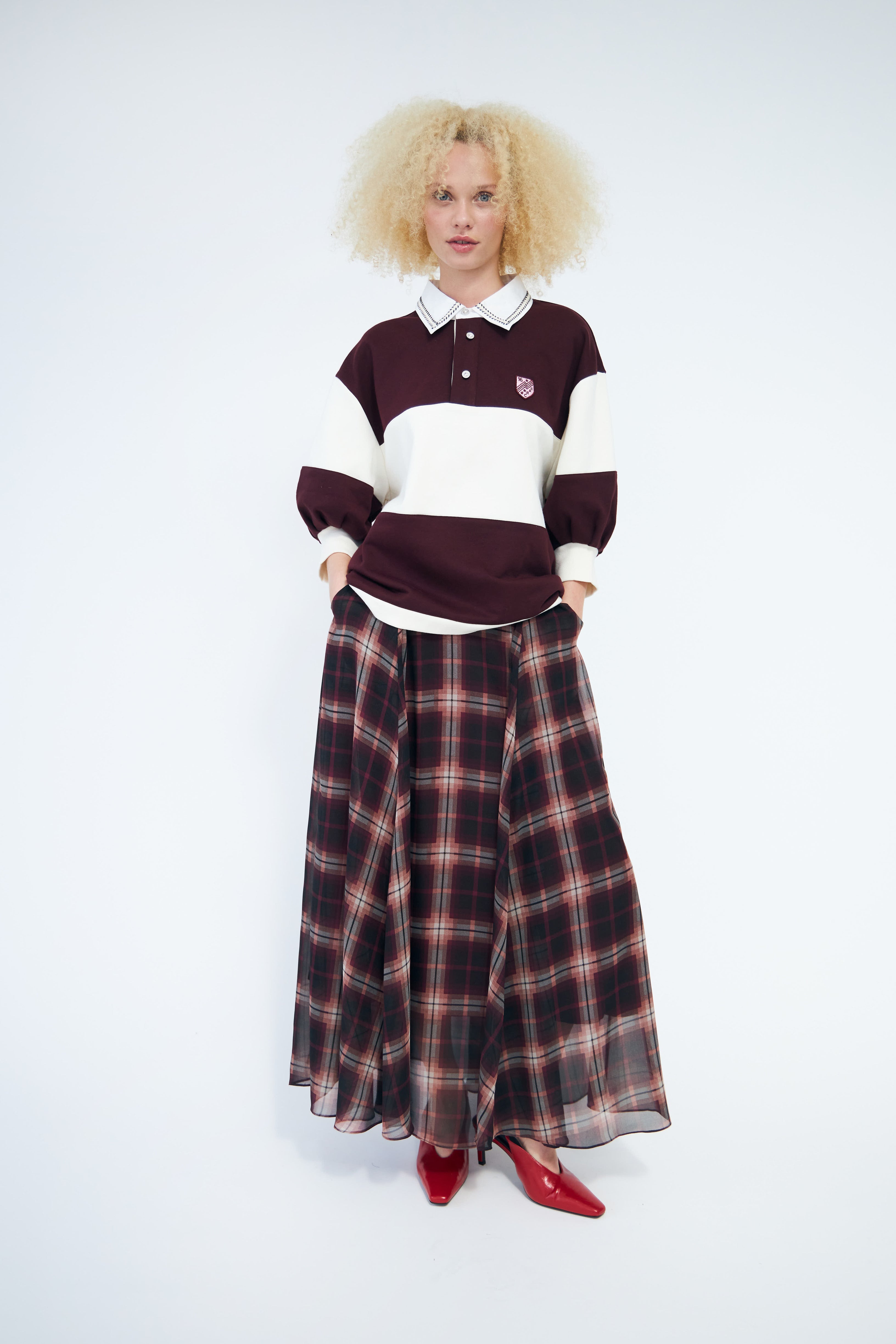 CRAS Odellecras Skirt Skirt Bordeaux Check
